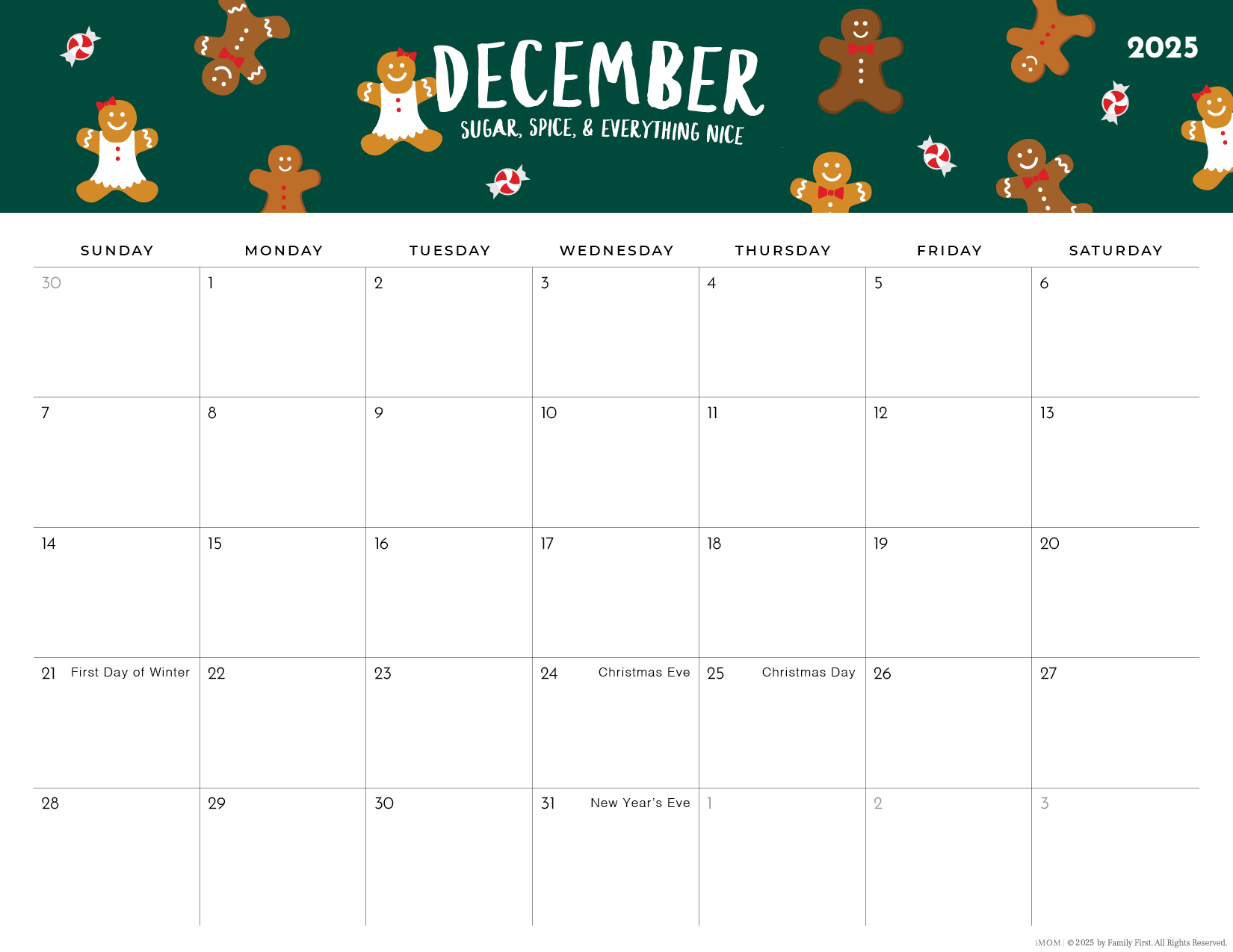 2025-2026 Foodie Printable Calendars For Moms - Imom pertaining to Imom Printable Calendar December 2025