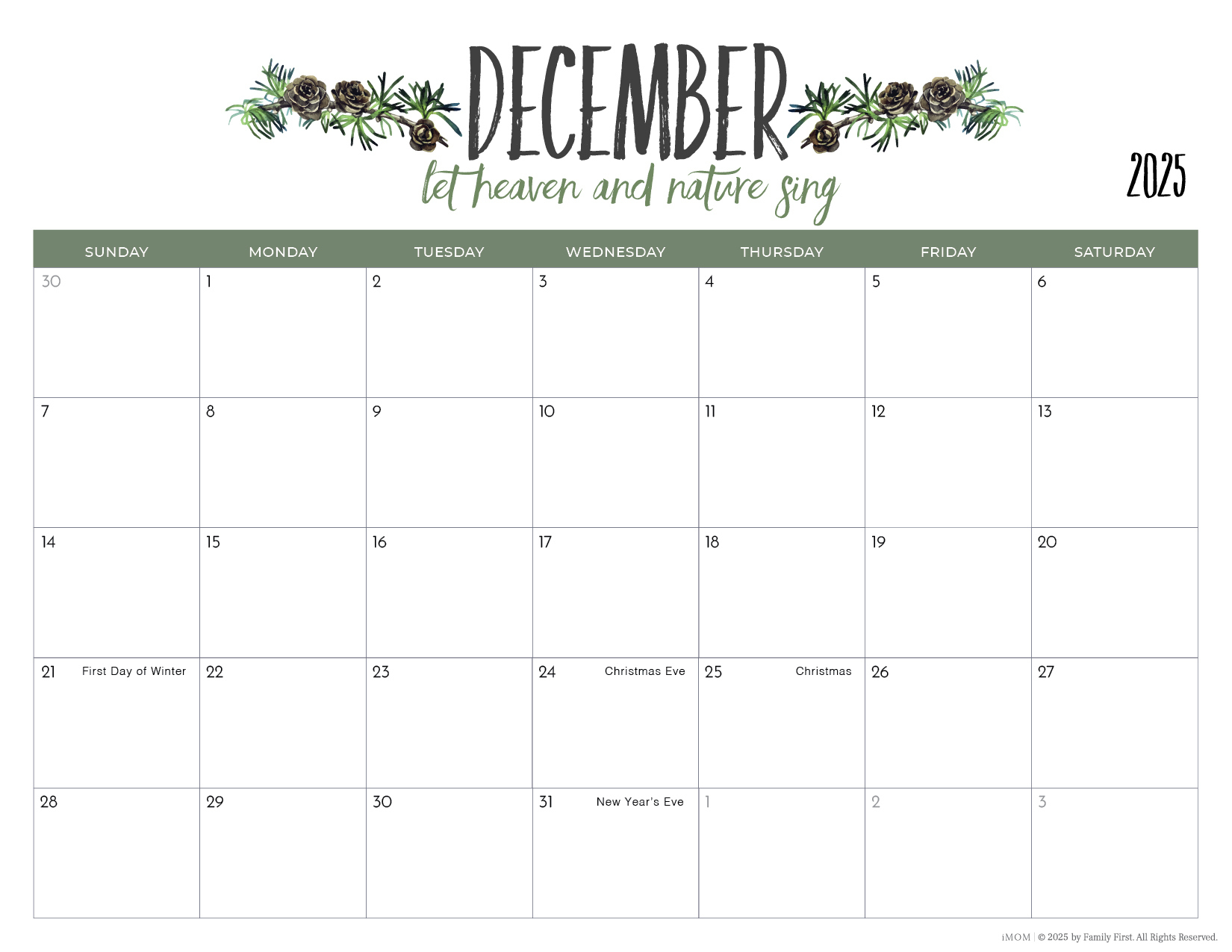 2025 Printable Calendars2025-2026 Printable Calendars For Moms - Imom for Imom Printable Calendar December 2025
