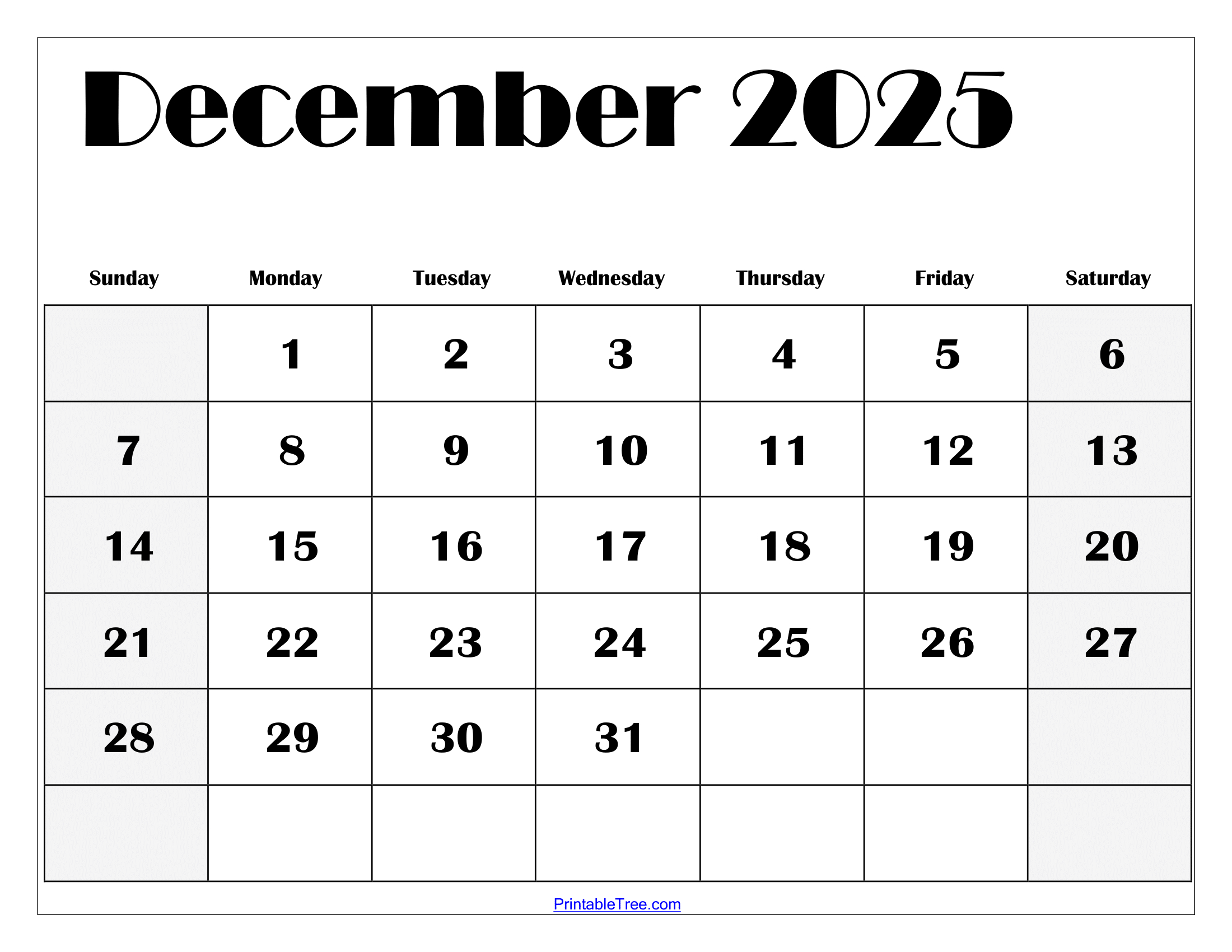 December 2025 Calendar Printable Pdf Template With Holidays within December Calendar 2025 Free Printable