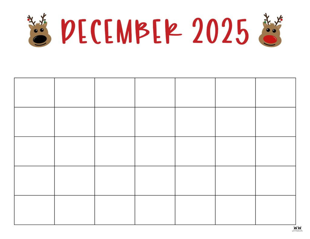 December 2025 Calendars - 107 Free Printables | Printabulls intended for Printable Blank Calendar For December 2025