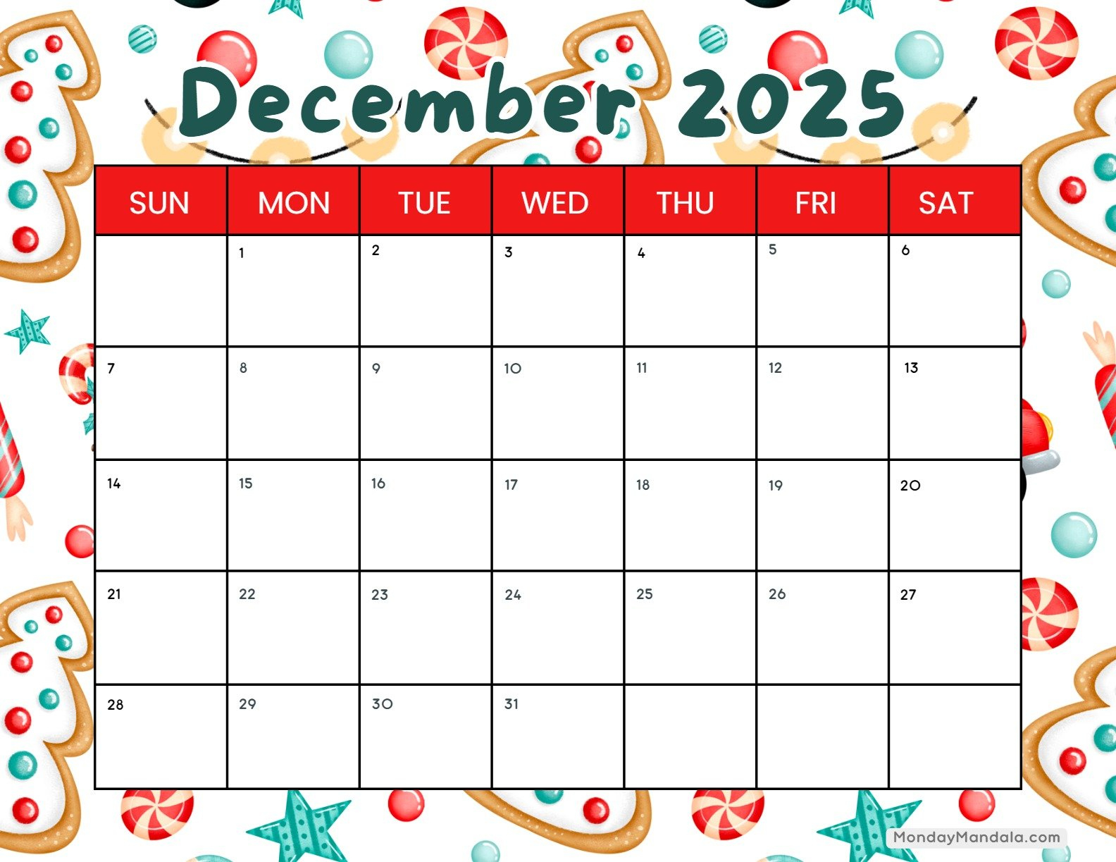 Printable Calendars For 2025 &amp;amp; 2026 (Free Pdfs) with regard to December 2025 Calendar Free Printable