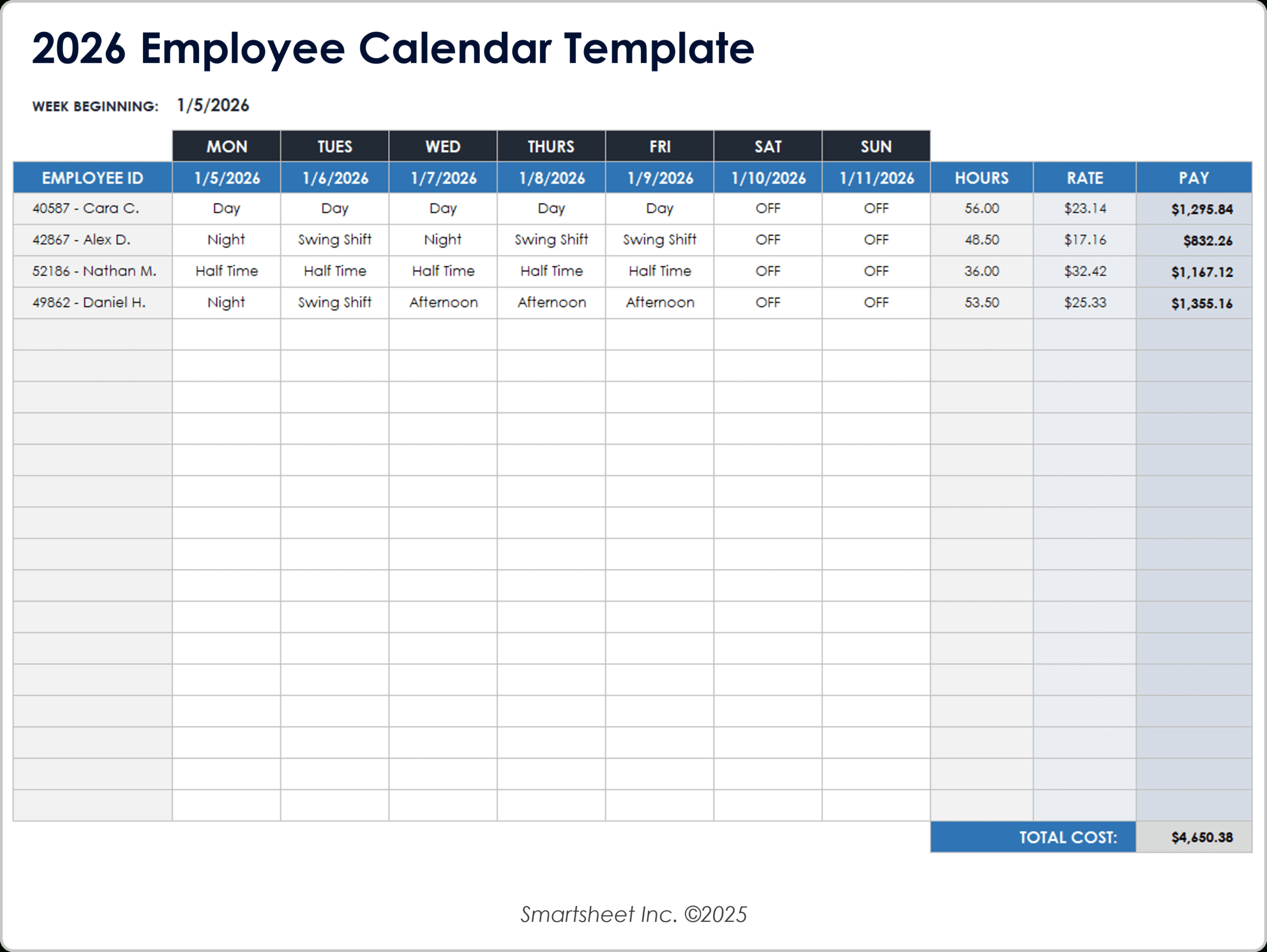 19 Free Google Calendar Templates For 2026 with 2026 Employee Attendance Calendar Free