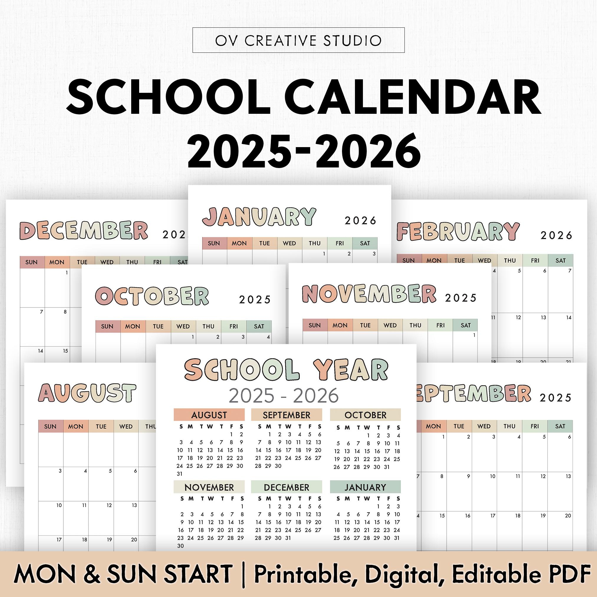 2024/2025 School Calendar - Etsy in Nyc Catholic School Calendar 2026 to 2027