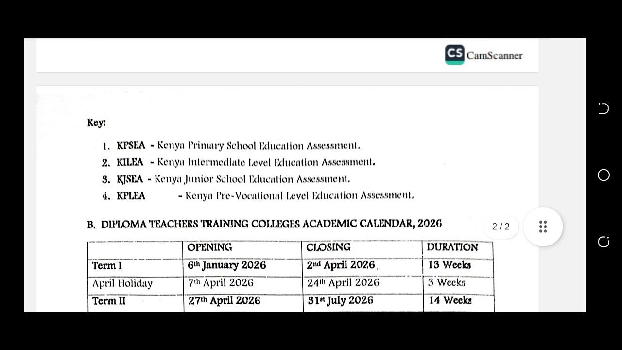 2026 Academic Year// 2026 Term Dates inside School Calendar 2026 Kenya
