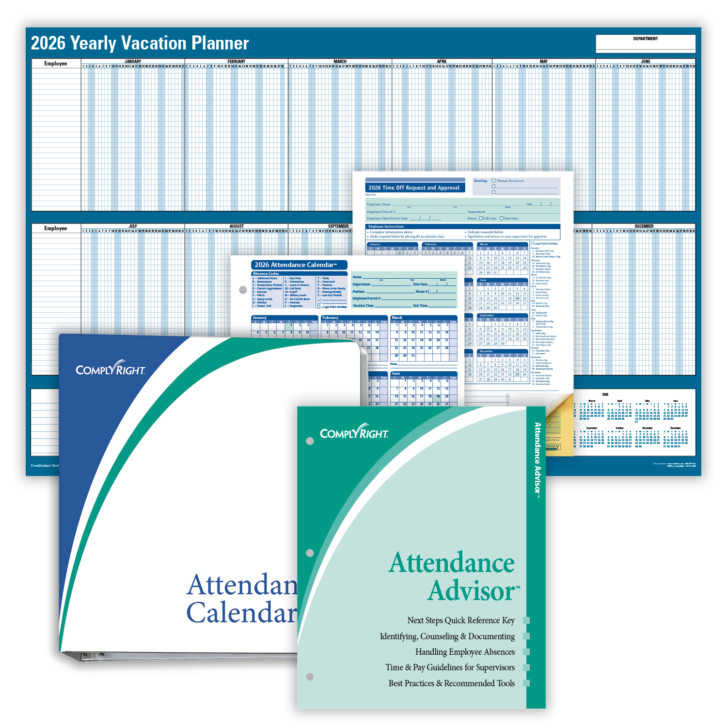 2026 Attendance Tracking Essentials Bundle | Hrdirect for 2026 Attendance Calendar Cards