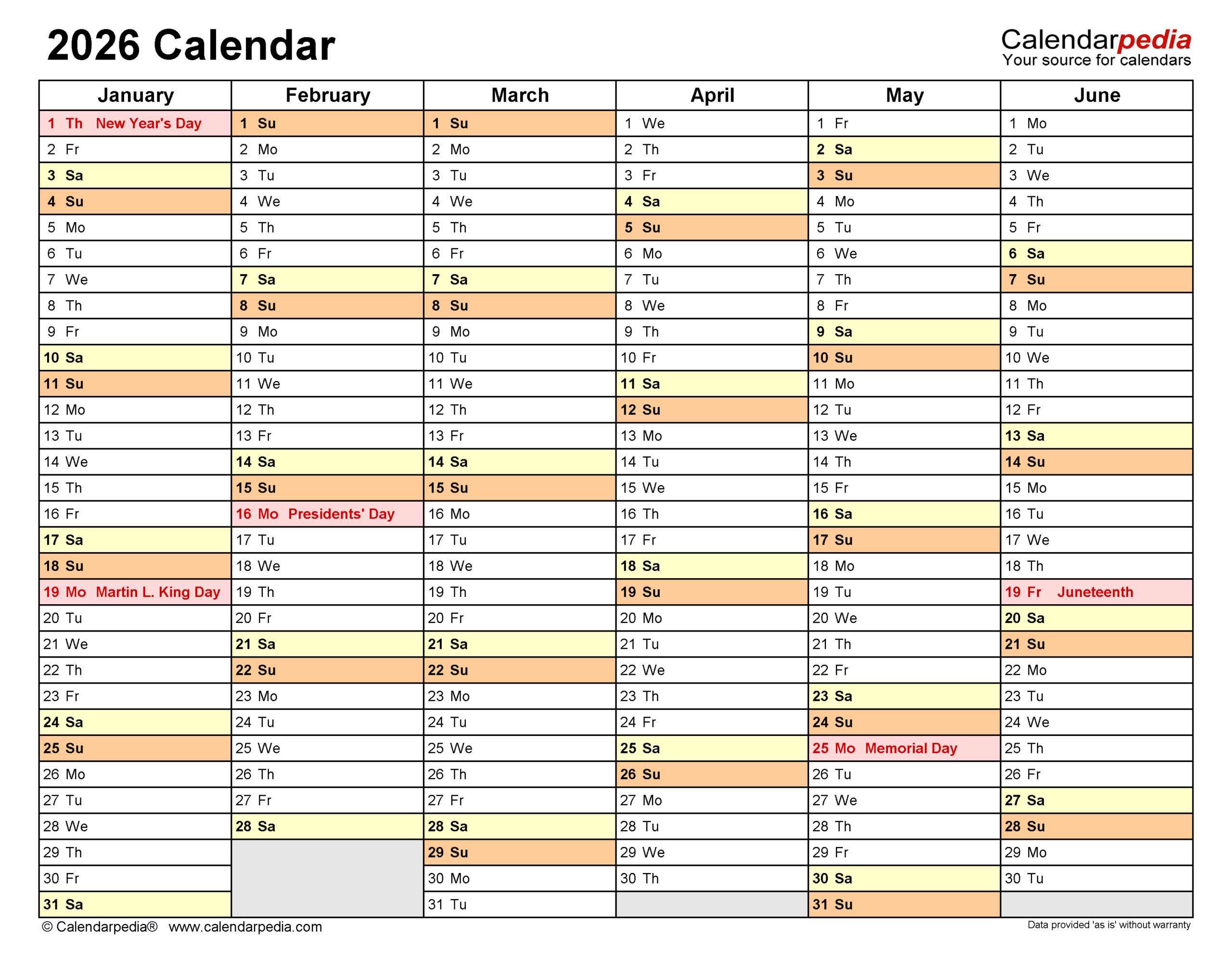 2026 Calendar - Free Printable Pdf Templates | Calendarpedia regarding 2026-2026 Attendance Calendar