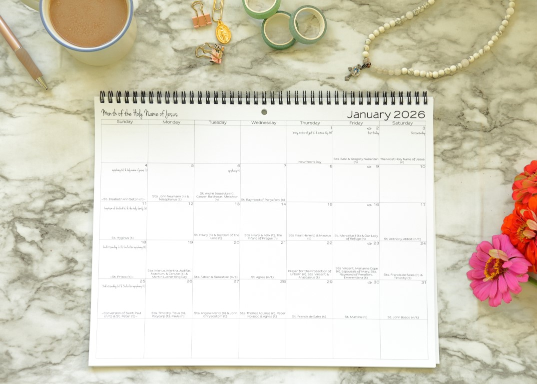 2026 Catholic Calendar (11 X 14&amp;quot;) inside Catholic Calendar January 2026