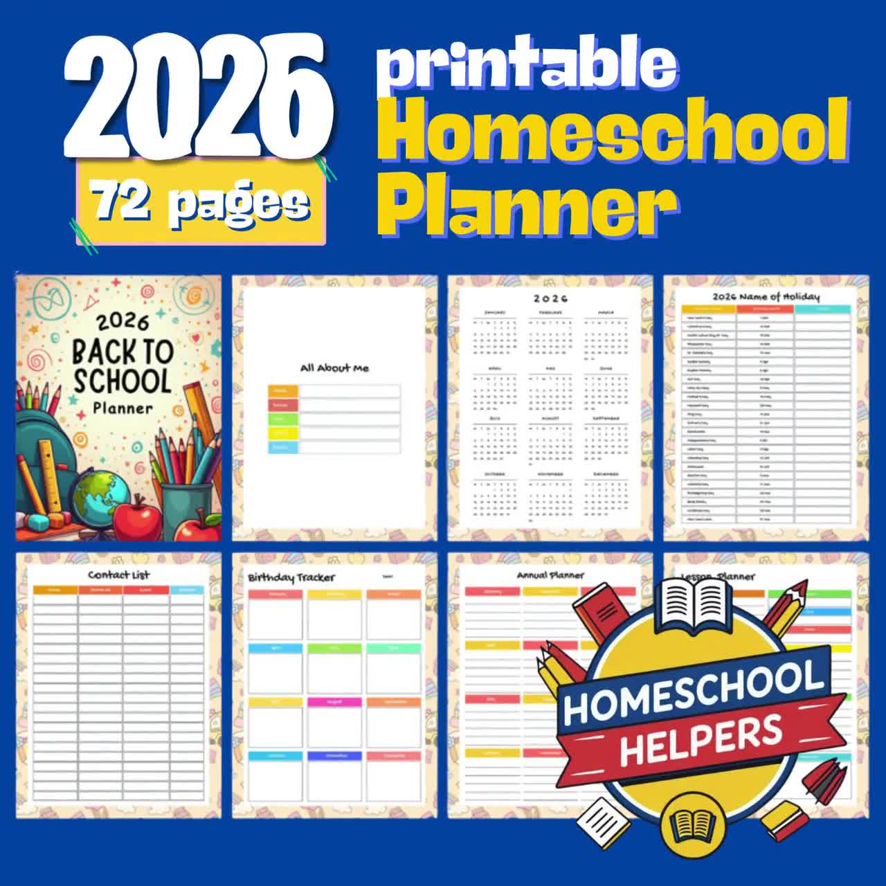 2026 Homeschool Planner: Daily &amp;amp; Weekly Schedules, Attendance Tracker,  Curriculum Log (Pdf) regarding All In 2026 Attendance
