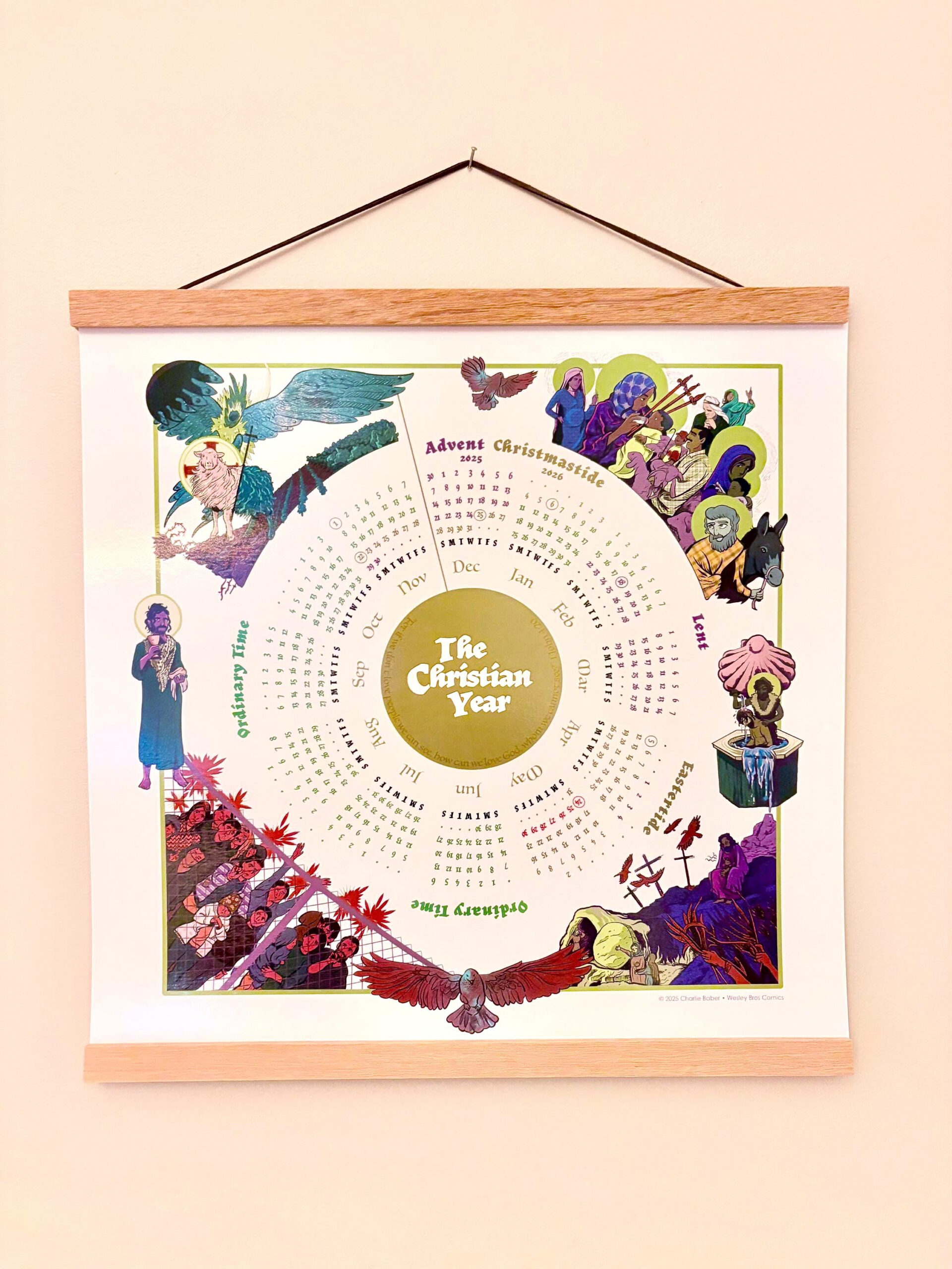 2026 Liturgical Calendar - Wesley Bros Comics - Etsy intended for United Methodist Liturgical Calendar 2026
