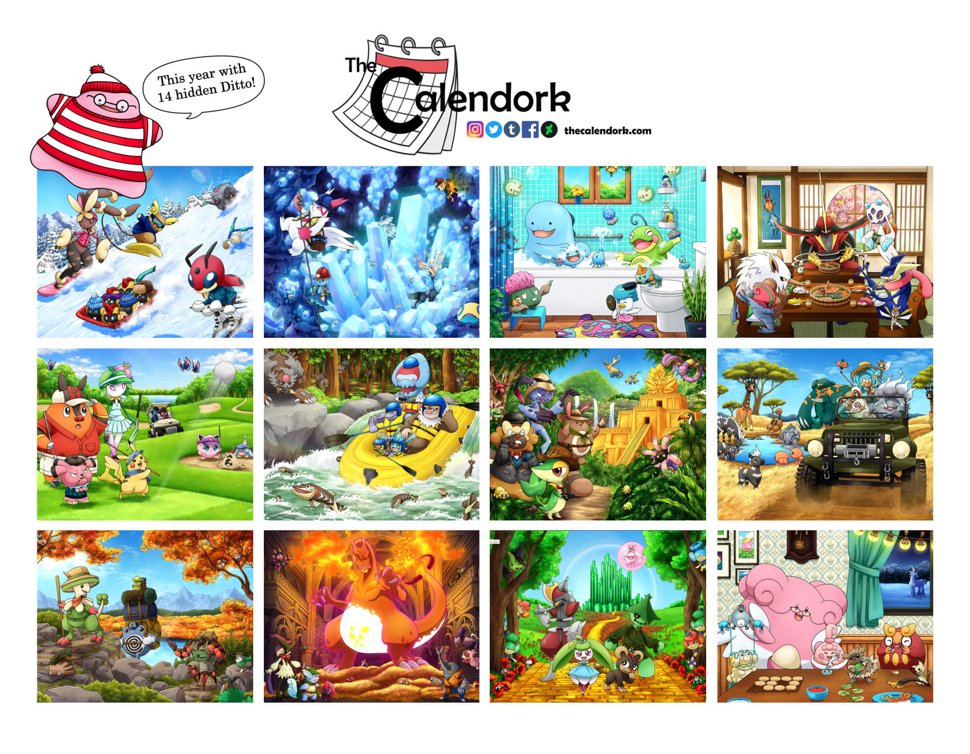 2026 Pokemon Wall Calendar in Pokemon Calendar 2026 Printable