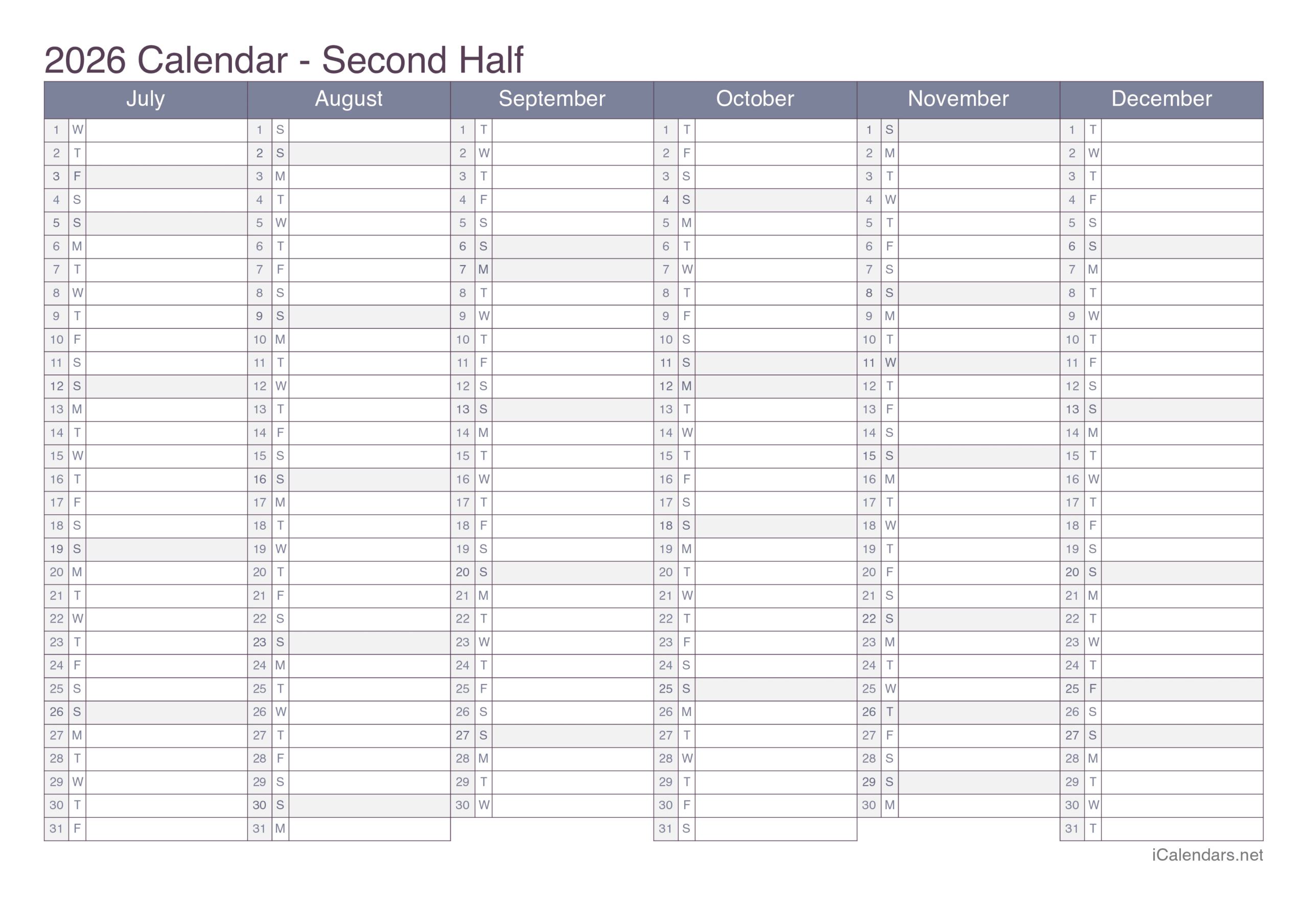 2026 Printable Calendar - Pdf Or Excel in Year 2026 Calendar