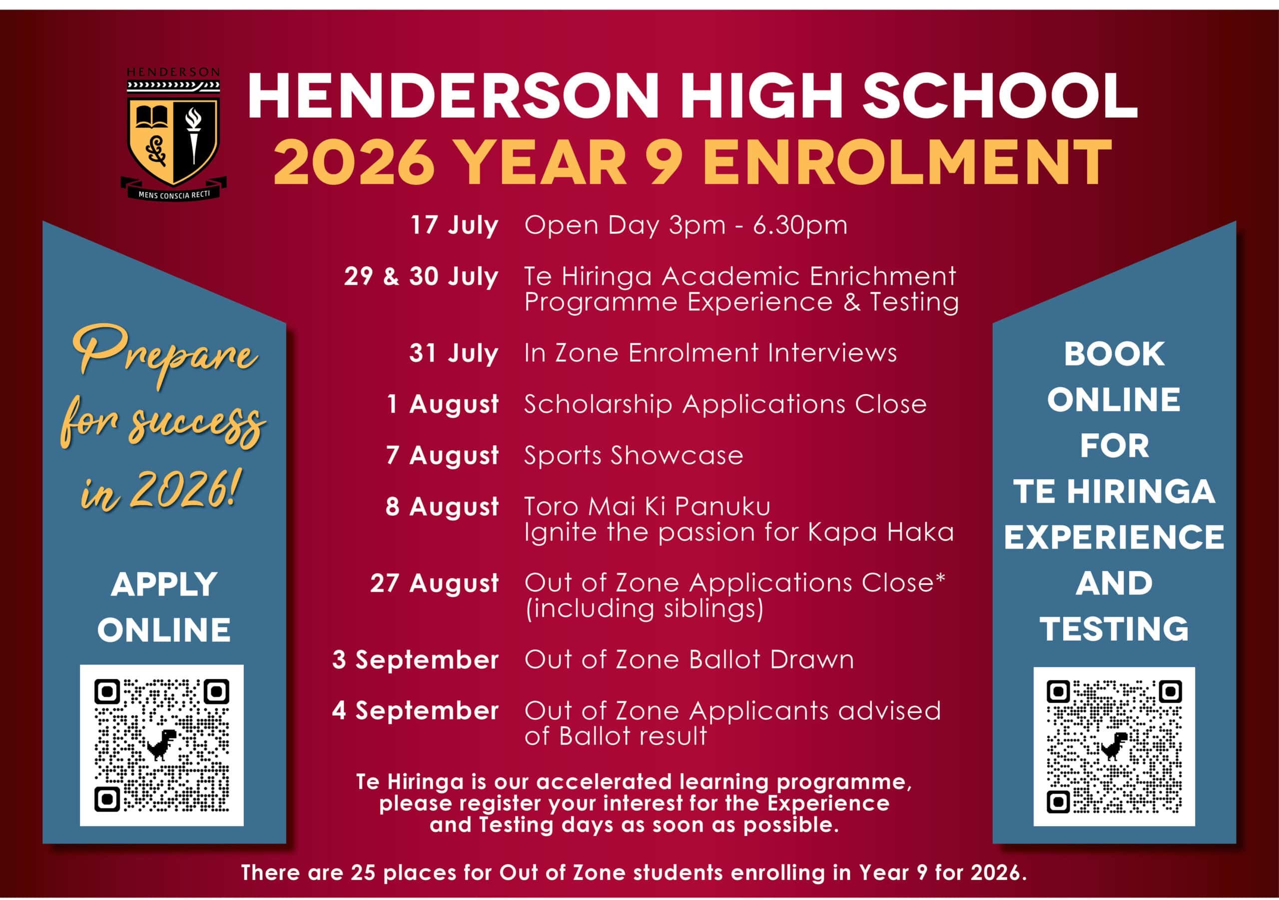 2026 Year 9 Enrolment - Henderson High School for High School Enrollment 2026