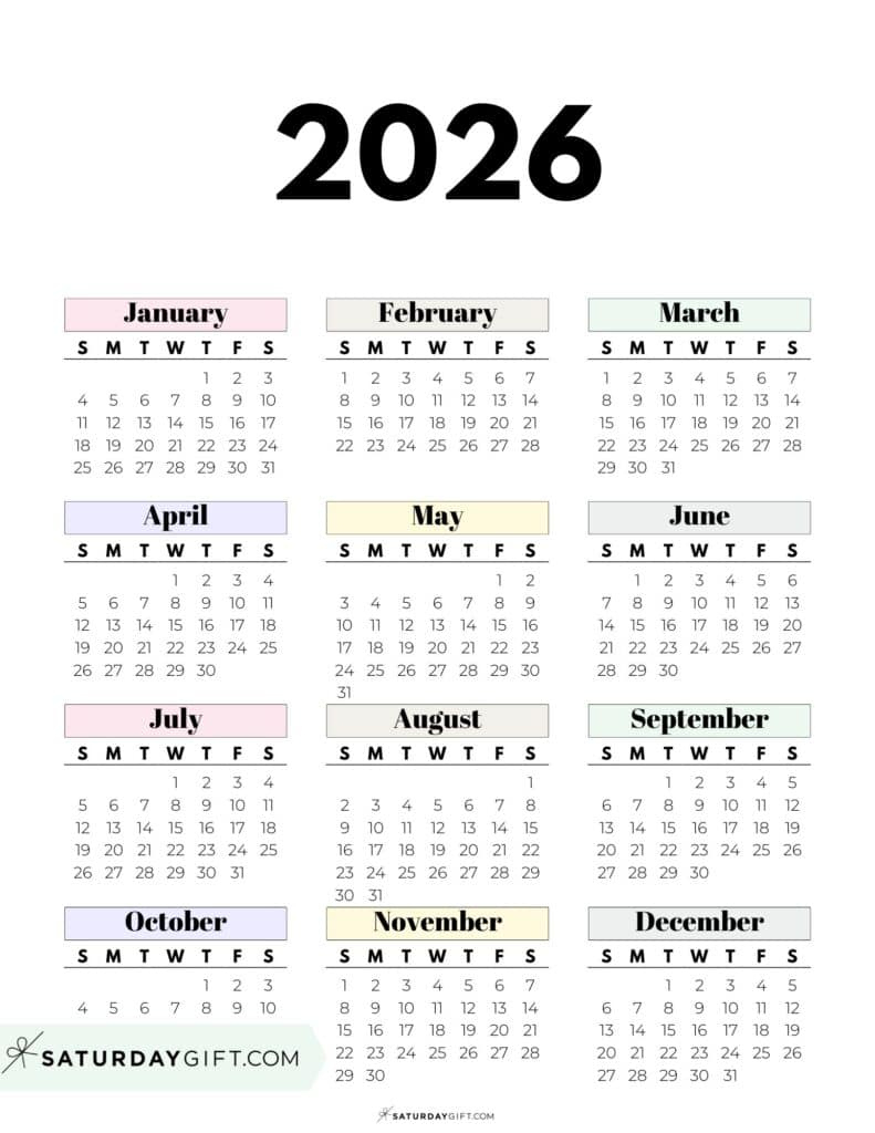 2026 Yearly Calendars - 35 Free Printables pertaining to How Many Years Until 2026?
