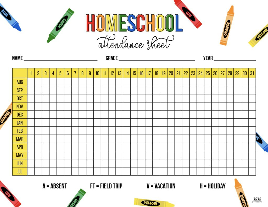 Attendance Sheets - 52 Free Printables | Printabulls regarding Attendance Sheet June 2026