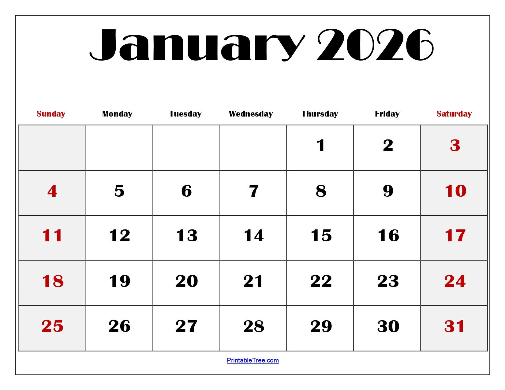 Blank January 2026 Calendar Printable Pdf Templates with Printable January and February 2026 Calendar