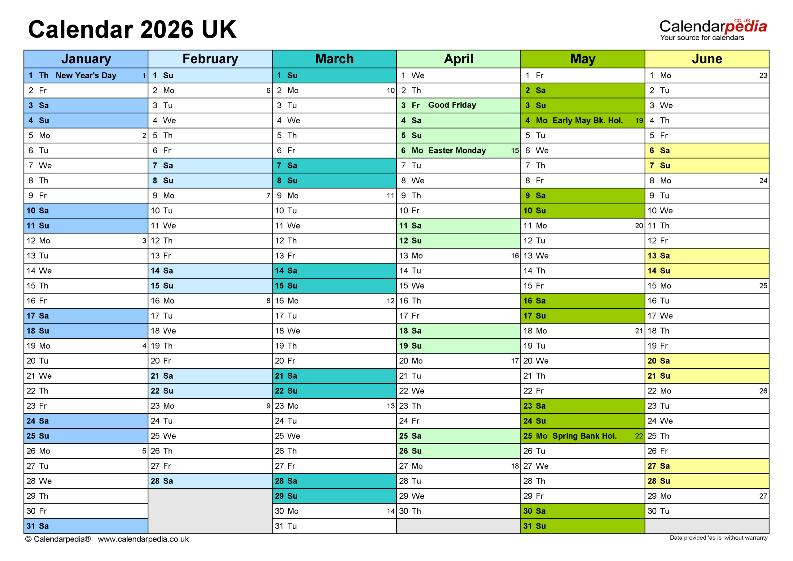 Calendar 2026 (Uk) - Free Printable Microsoft Excel Templates pertaining to Attendance Tracking Calendar 2026
