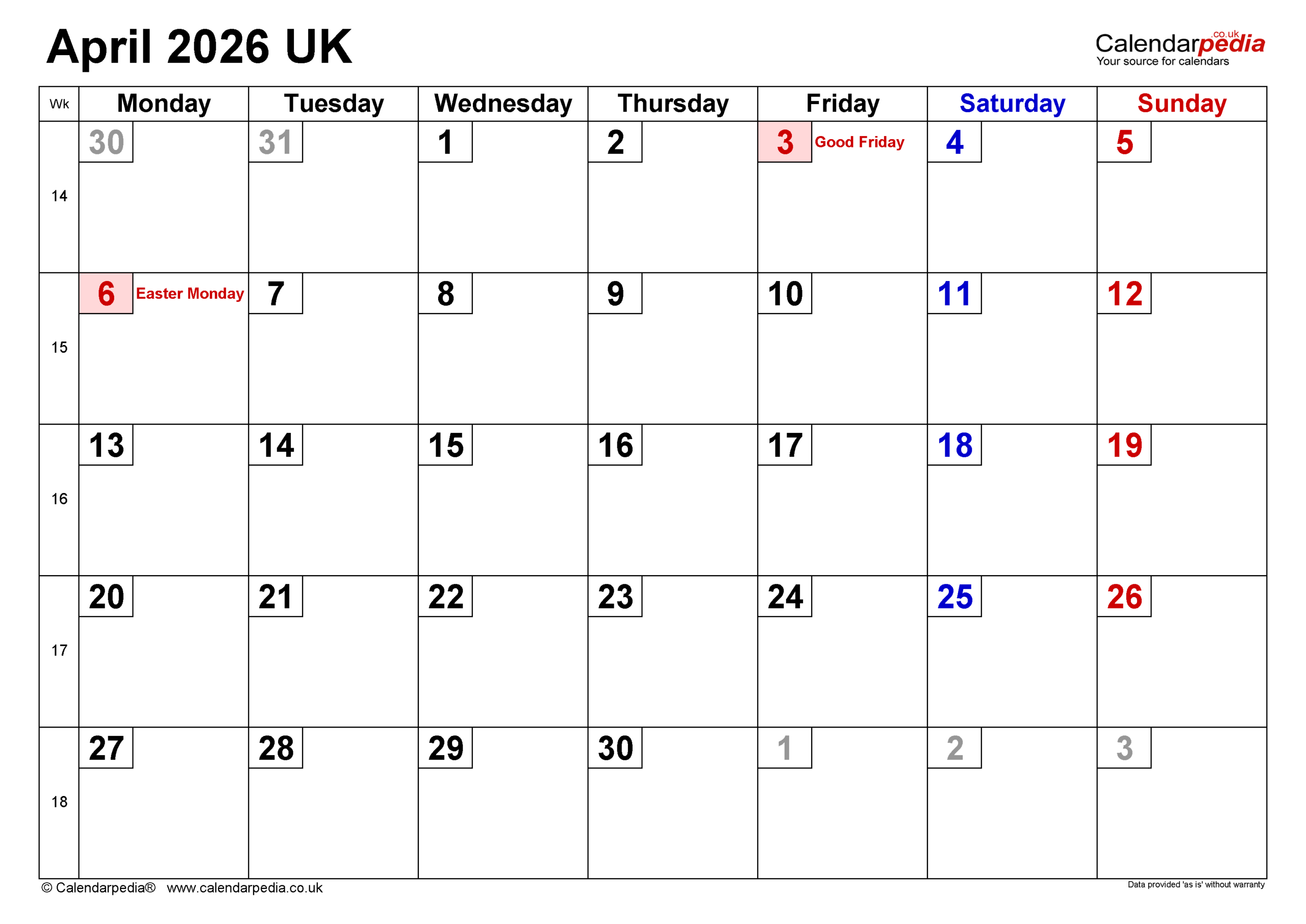 Calendar April 2026 Uk With Pdf, Excel And Word Templates with Attendance Sheet April 2026