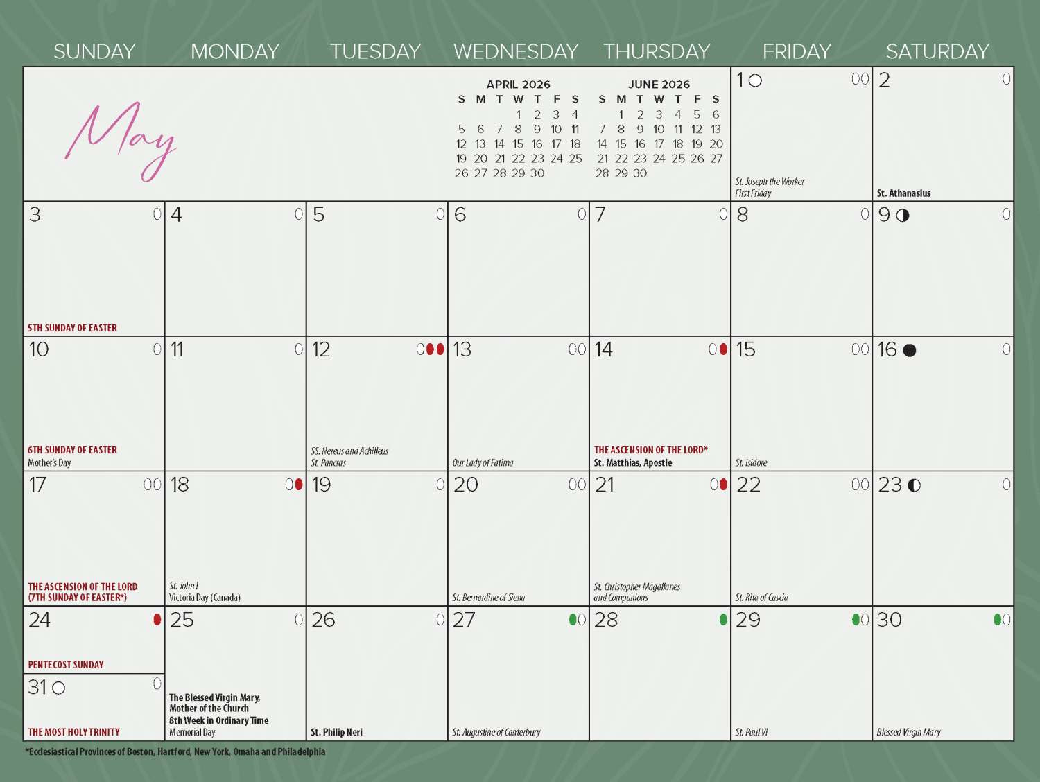 Catholic Calendars | Blue Mound Graphics with Catholic Calendar 2026 Printable