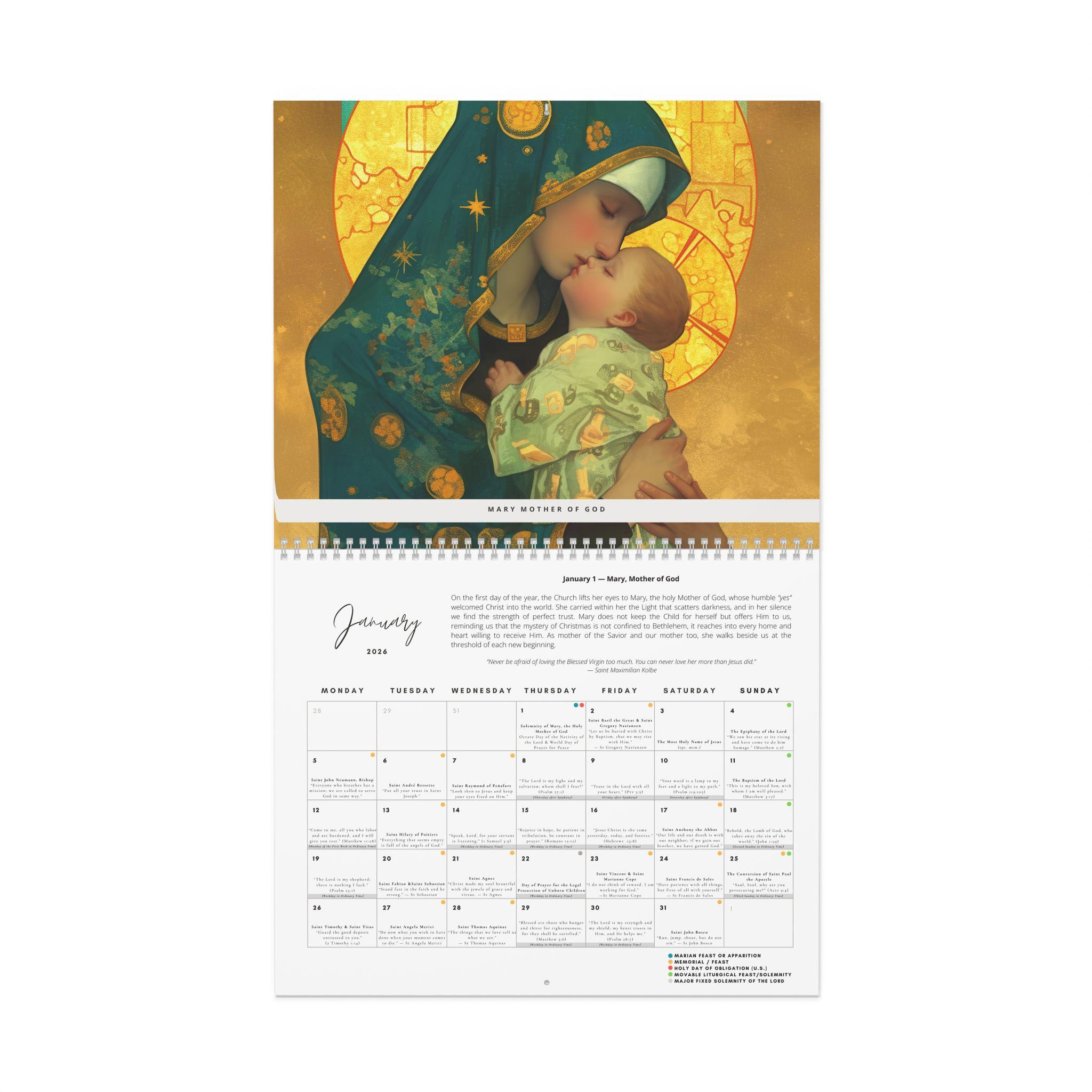 Catholic Liturgical Calendar 2026 - Saints, Solemnities &amp;amp; Marian inside Catholic Calendar January 2026