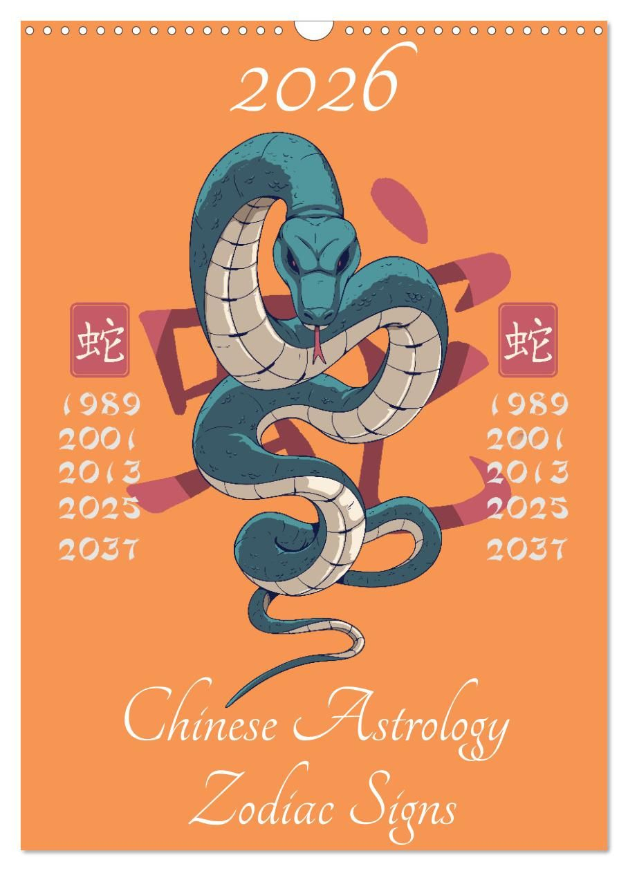 Chinese Astrology Zodiac Signs (Wall Calendar 2026 Din A3 Portrait inside Chinese Calendar 2026 Zodiac