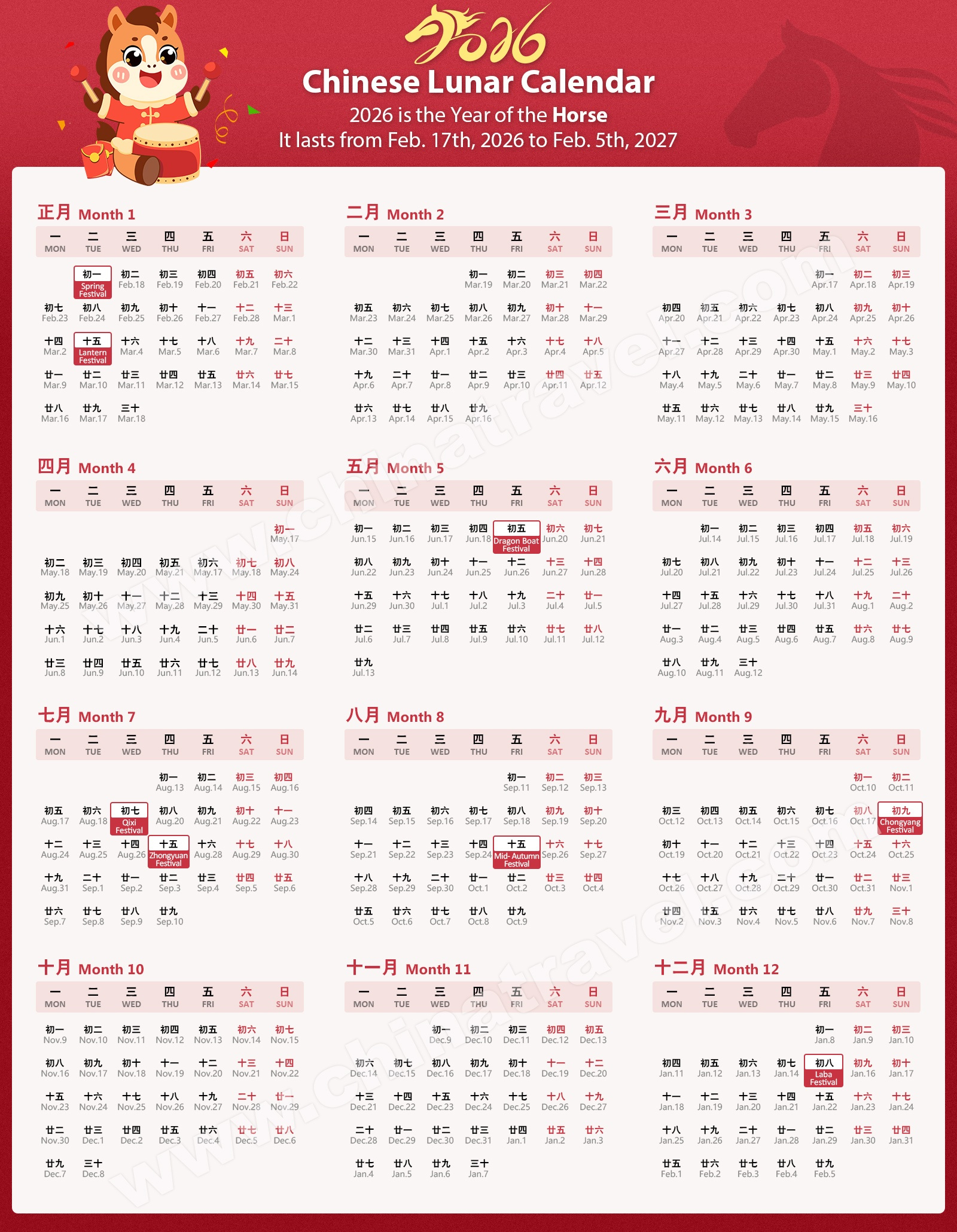 Chinese Calendar 2026/2027, Gregorian To Lunar Date with Chinese Zodiac Calendar 2026