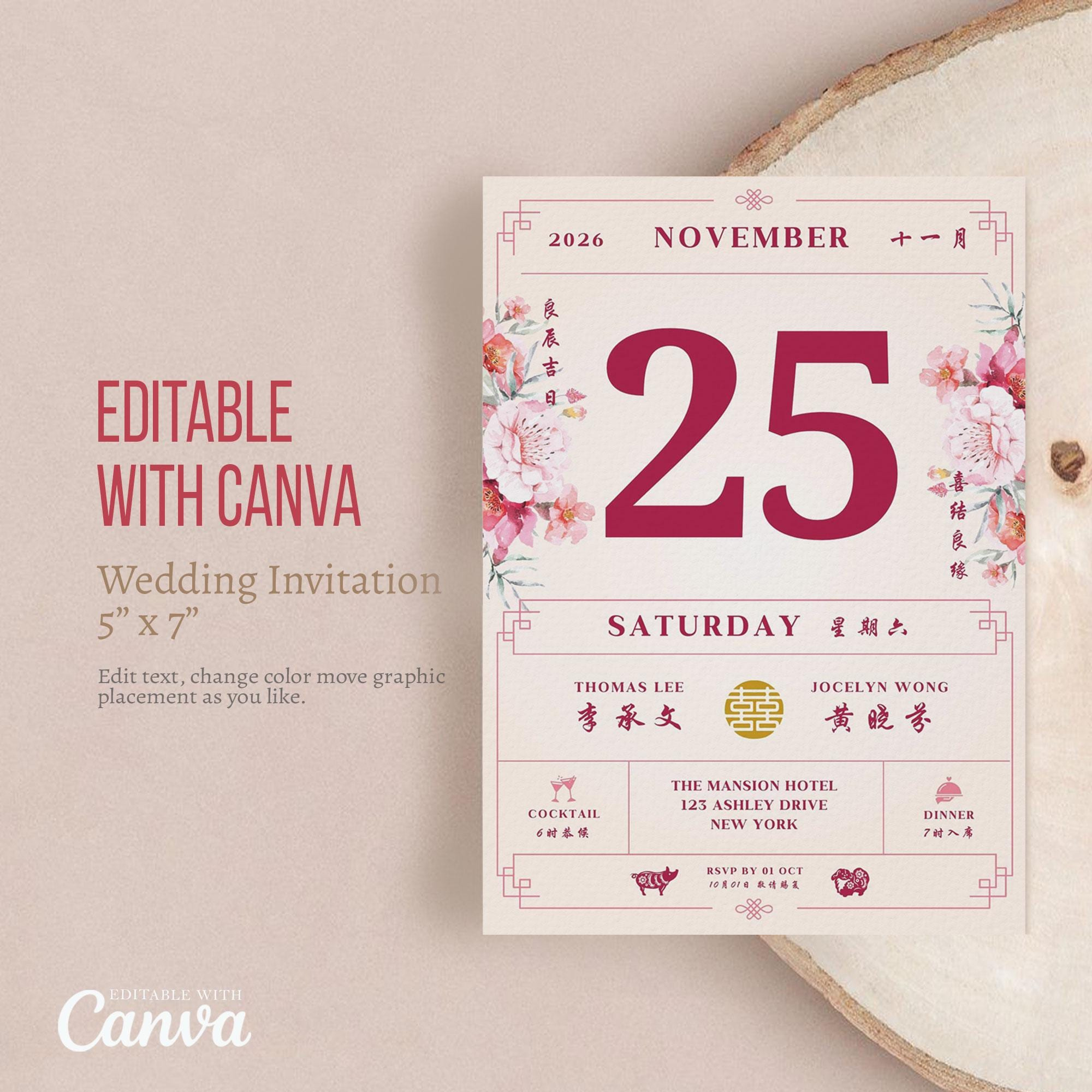 Chinese Wedding Invitation: Oriental Chinese Calendar Card inside Chinese Calendar 2026 For Wedding