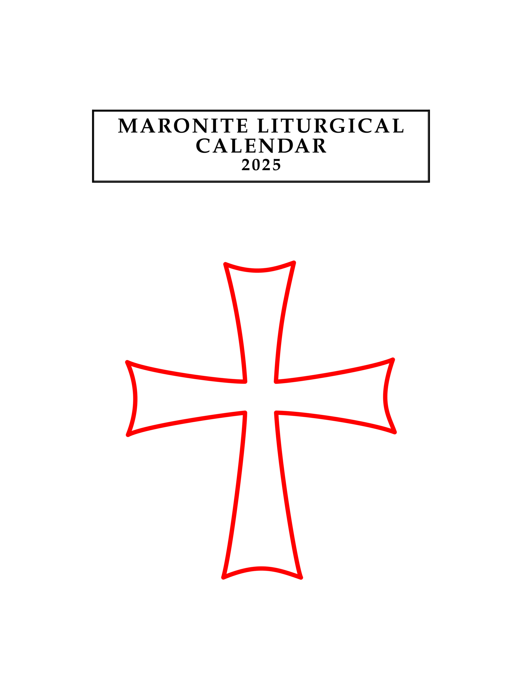 Cir 24-85 Eparchial Desk Calendar 2025 — Eparchy Of Saint Maron Of with regard to Maronite Liturgical Calendar 2026