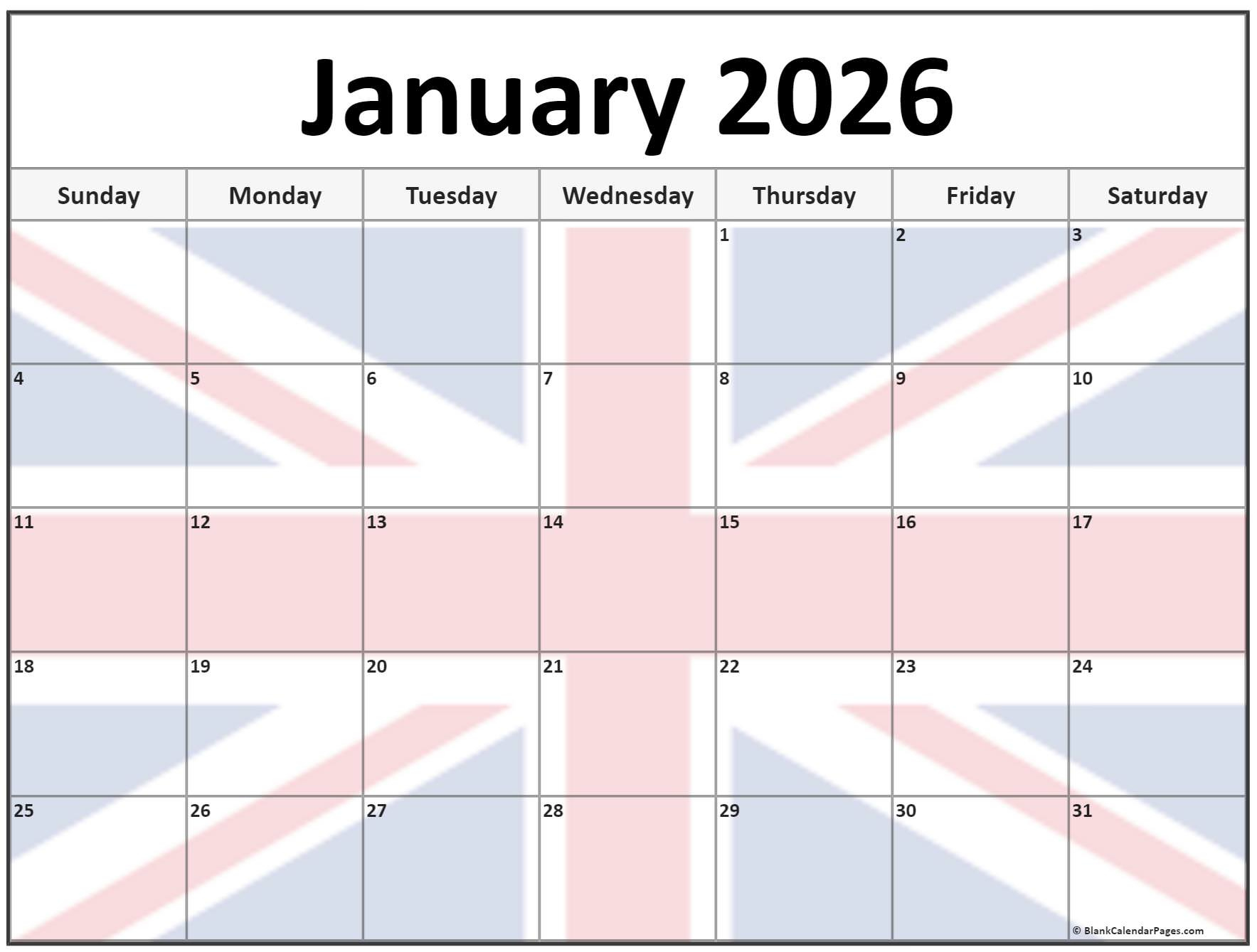 Collection Of January 2026 Photo Calendars With Image Filters. intended for January 2026 Calendar Printable Wiki