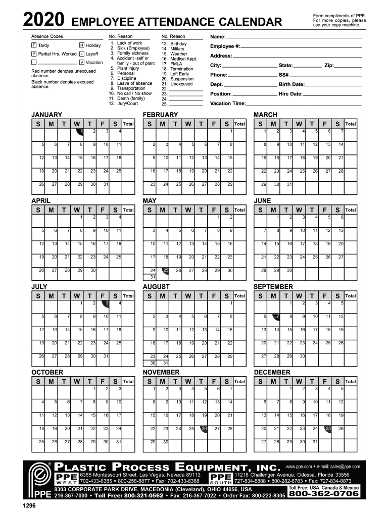Employee Attendance Calendar: Fill Out &amp;amp; Sign Online | Dochub for Free Printable Employee Attendance Calendar