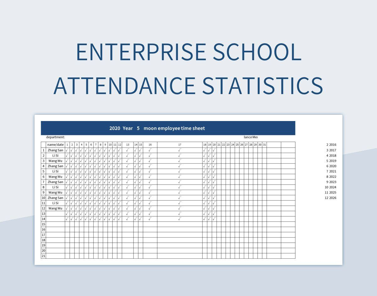 Enterprise School Attendance Statistics Excel Template And Google throughout School Attendance Statistics 2026