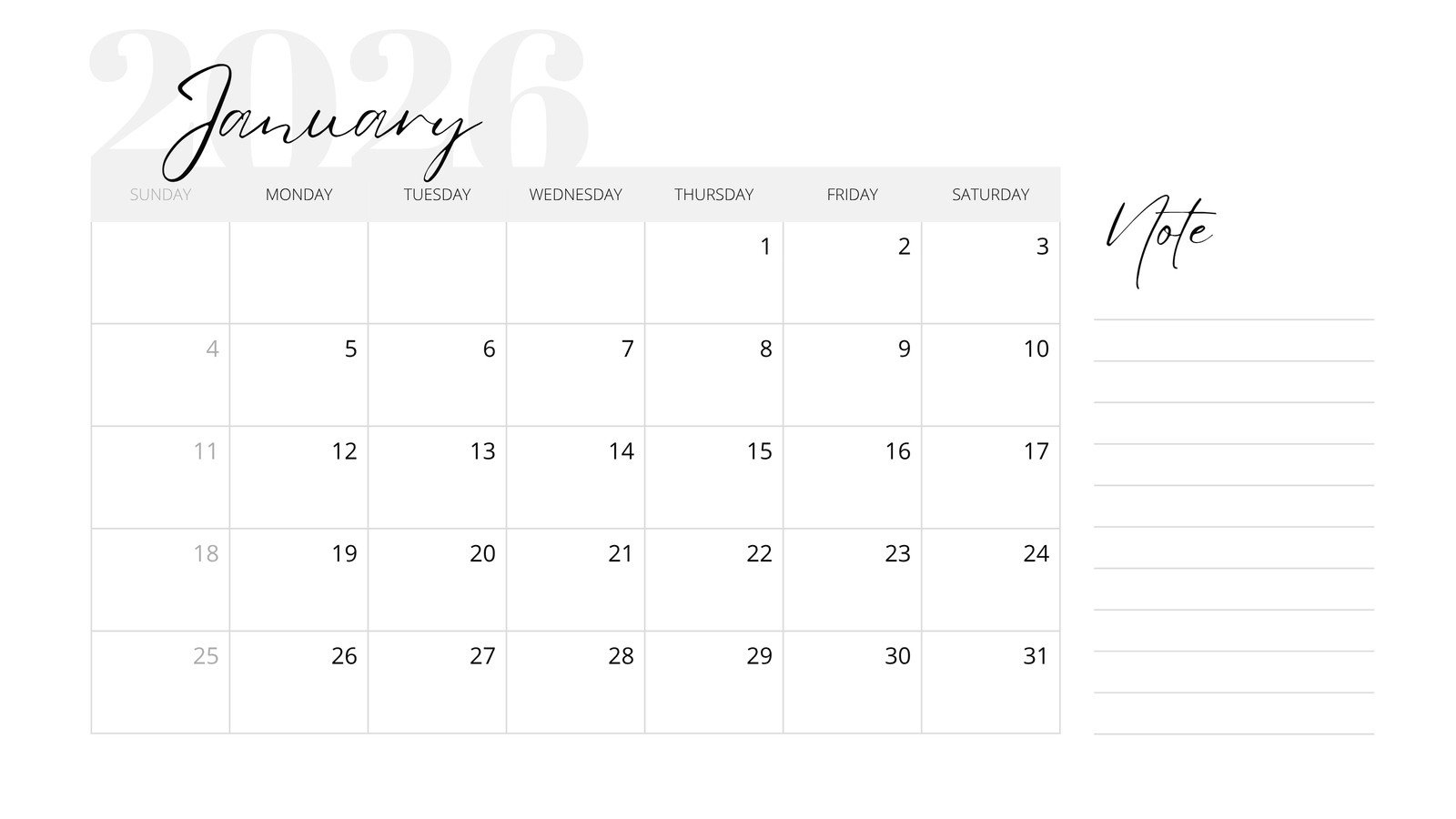 Free And Editable January 2026 Calendar Templates | Canva regarding Printable 2026 January Calendar