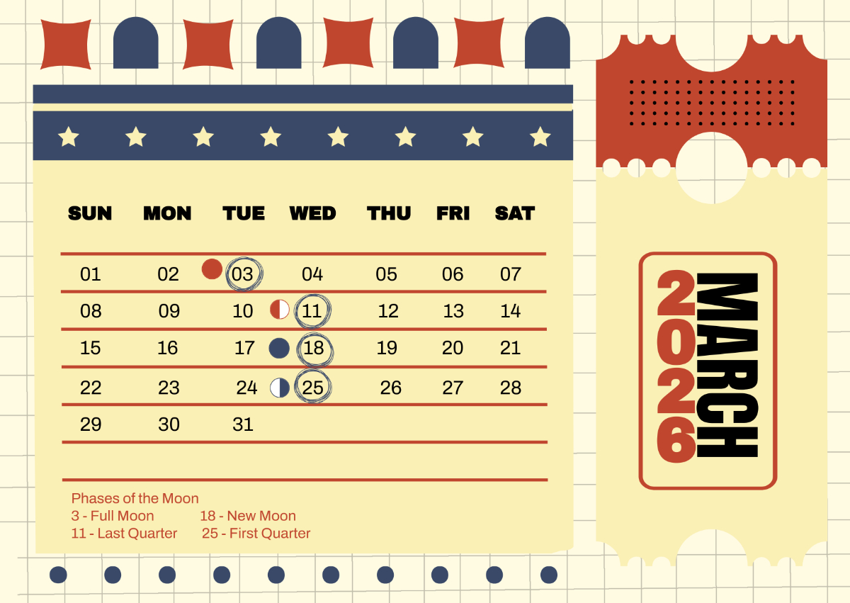 Free March 2026 Full Moon Calendar Template To Edit Online inside Full Moon Calendar March 2026