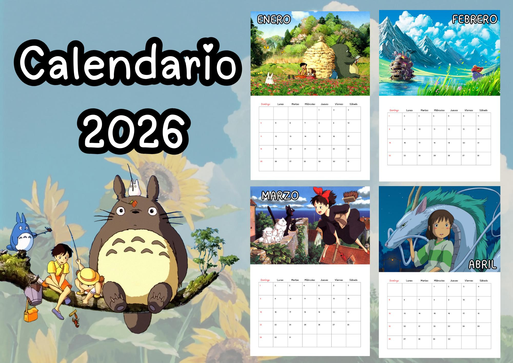 Ghibli Anime Calendar 2026 - Adjustable A3 - A4 Canvas - Chihiro for Anime Calendar 2026 Schedule