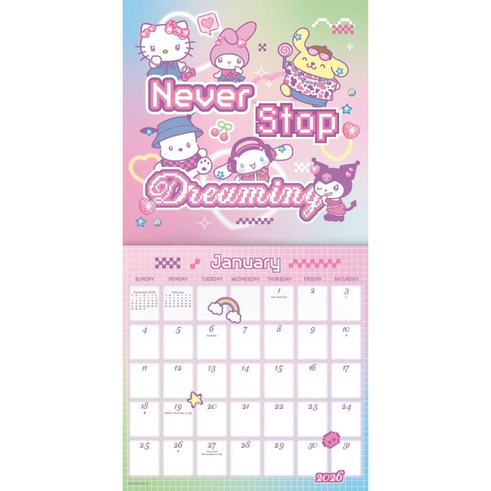 Hello Kitty 2026 Mini Wall Calendar - Calendars in Hello Kitty Calendar 2026 Printable Free