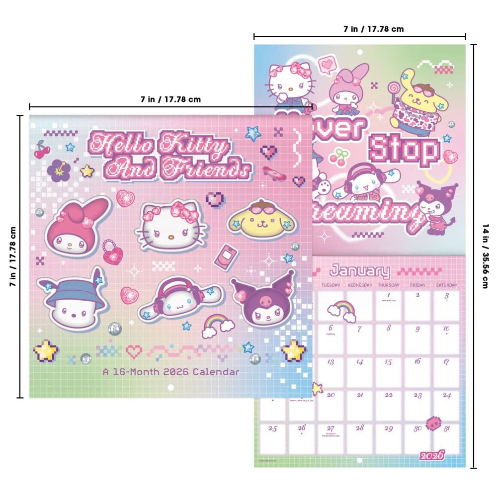 Hello Kitty 2026 Mini Wall Calendar - Calendars pertaining to Hello Kitty Calendar 2026 with Holidays