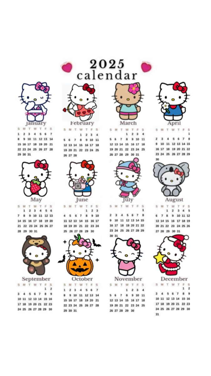 Hello Kitty Calendar 2025 Australian Addition | Cute Calendar for Hello Kitty December 2025 Calendar