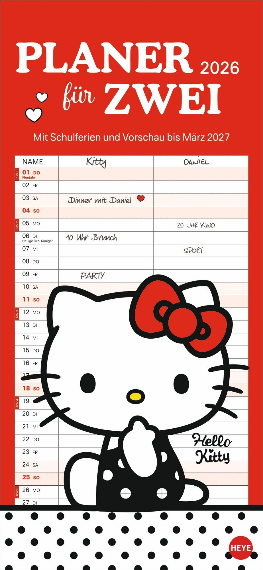 Hello Kitty Planer Für Zwei 2026&amp;quot; Kaufen in Hello Kitty Calendar 2026 Printable