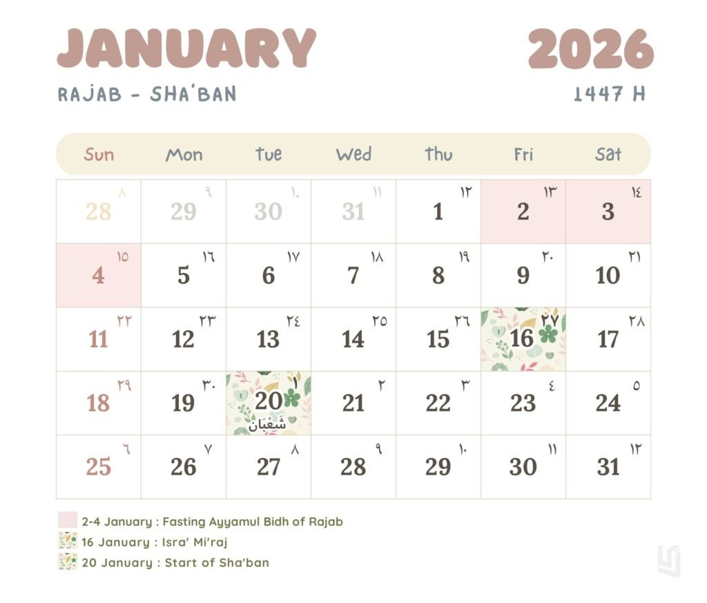 Islamic Calendar 2026 January - Hijri Calendar Pdf Free Download inside Islamic Calendar 2026 January February