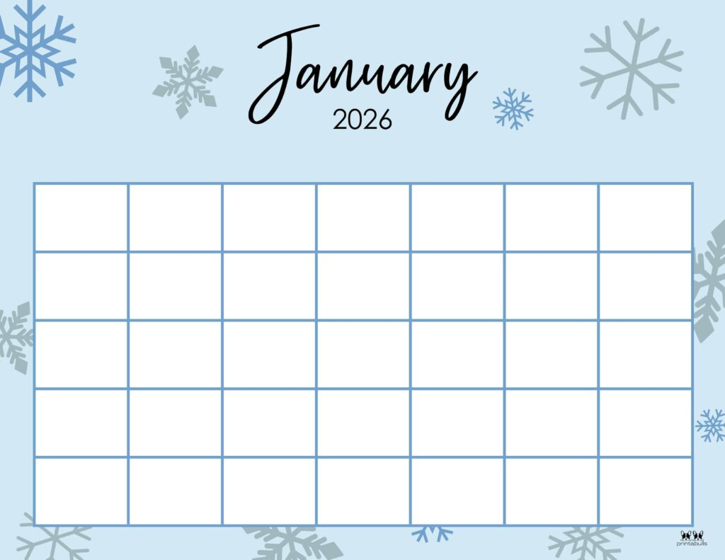 January 2026 Calendars - 123 Free Printables | Printabulls intended for Printable Free January 2026 Calendar