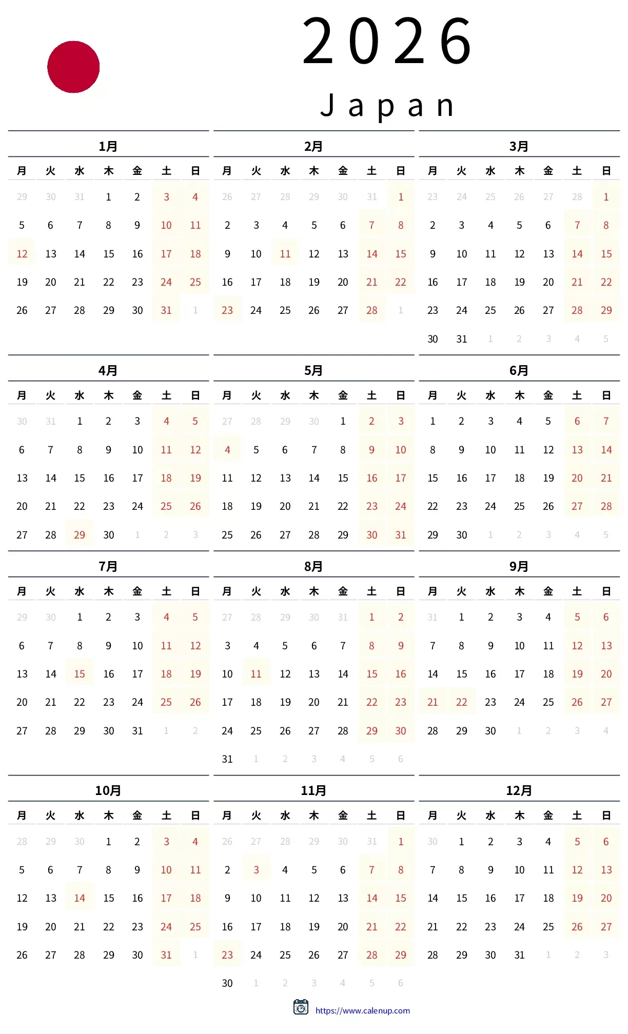 Japan Holiday Calendar 2026: Plan Your Trip &amp;amp; Enjoy Every Day Off throughout Japanese Calendar 2026 With Holidays