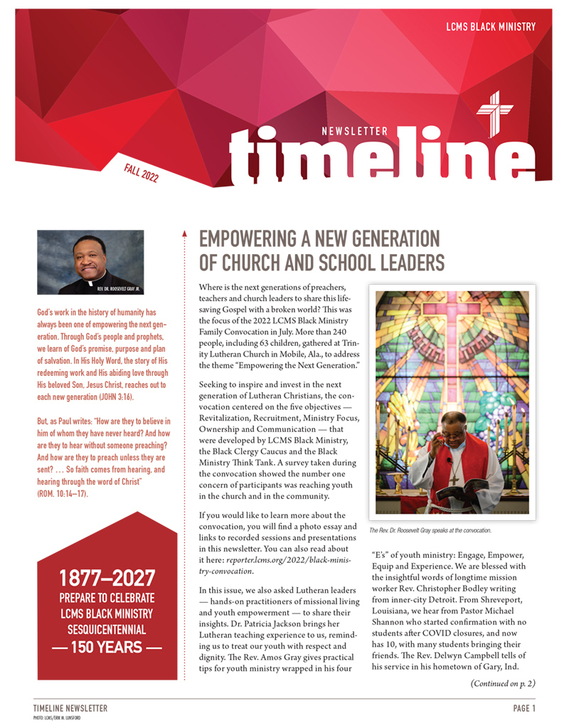 Lcms Black Ministry – Fall 2022 Newsletter throughout Lcms Liturgical Calendar 2026 - 2027