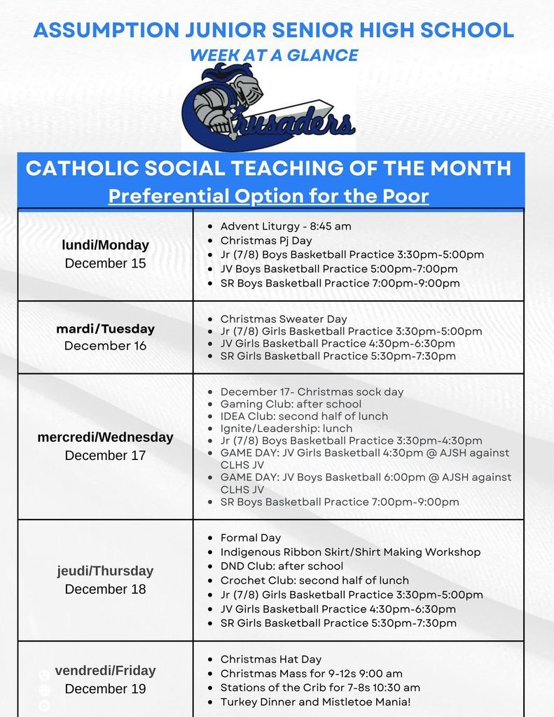 Live Feed | Assumption Junior/Senior High School within Edmonton Catholic School Calendar 2026 - 2027