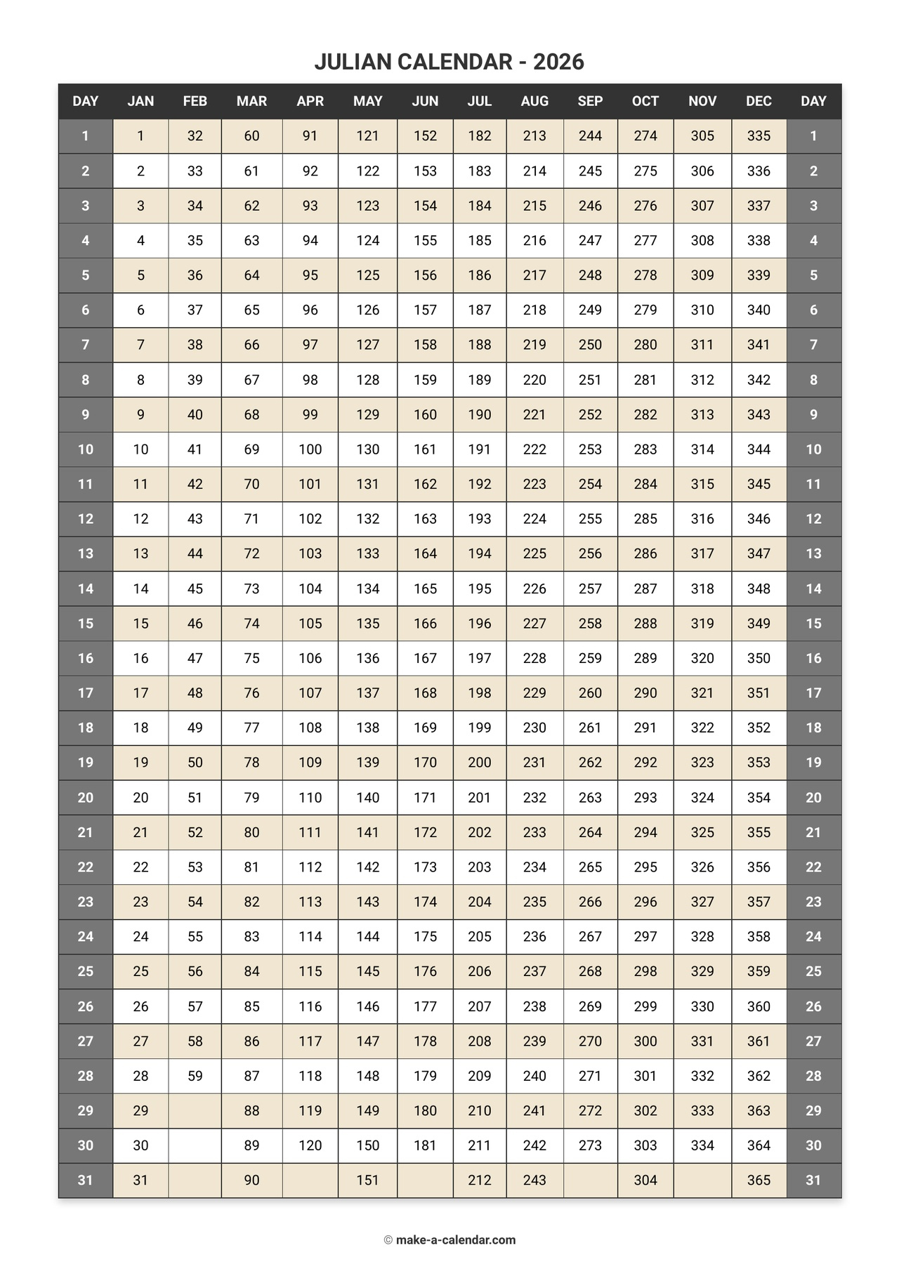 Make A Calendar | Linktree with regard to Julian Day Calendar 2026