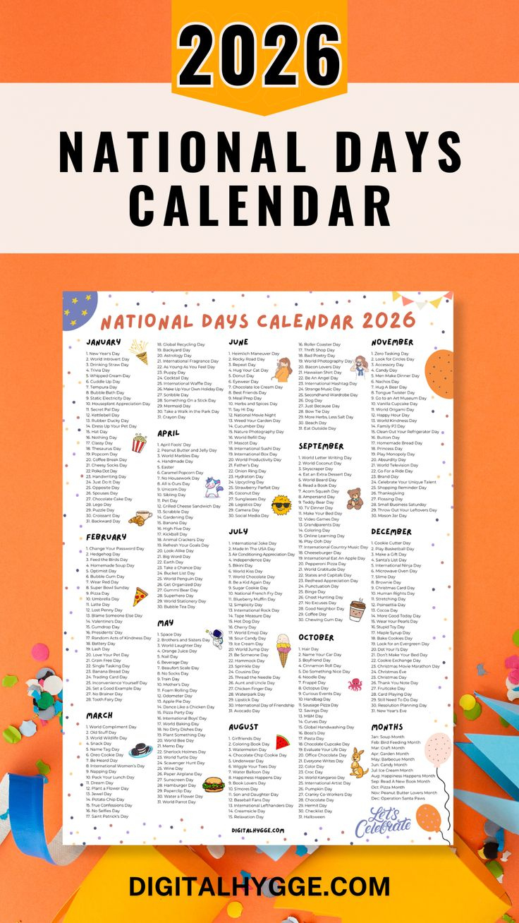 National Days Calendar 2026 Printable Pdf regarding January 14 2026 National Day
