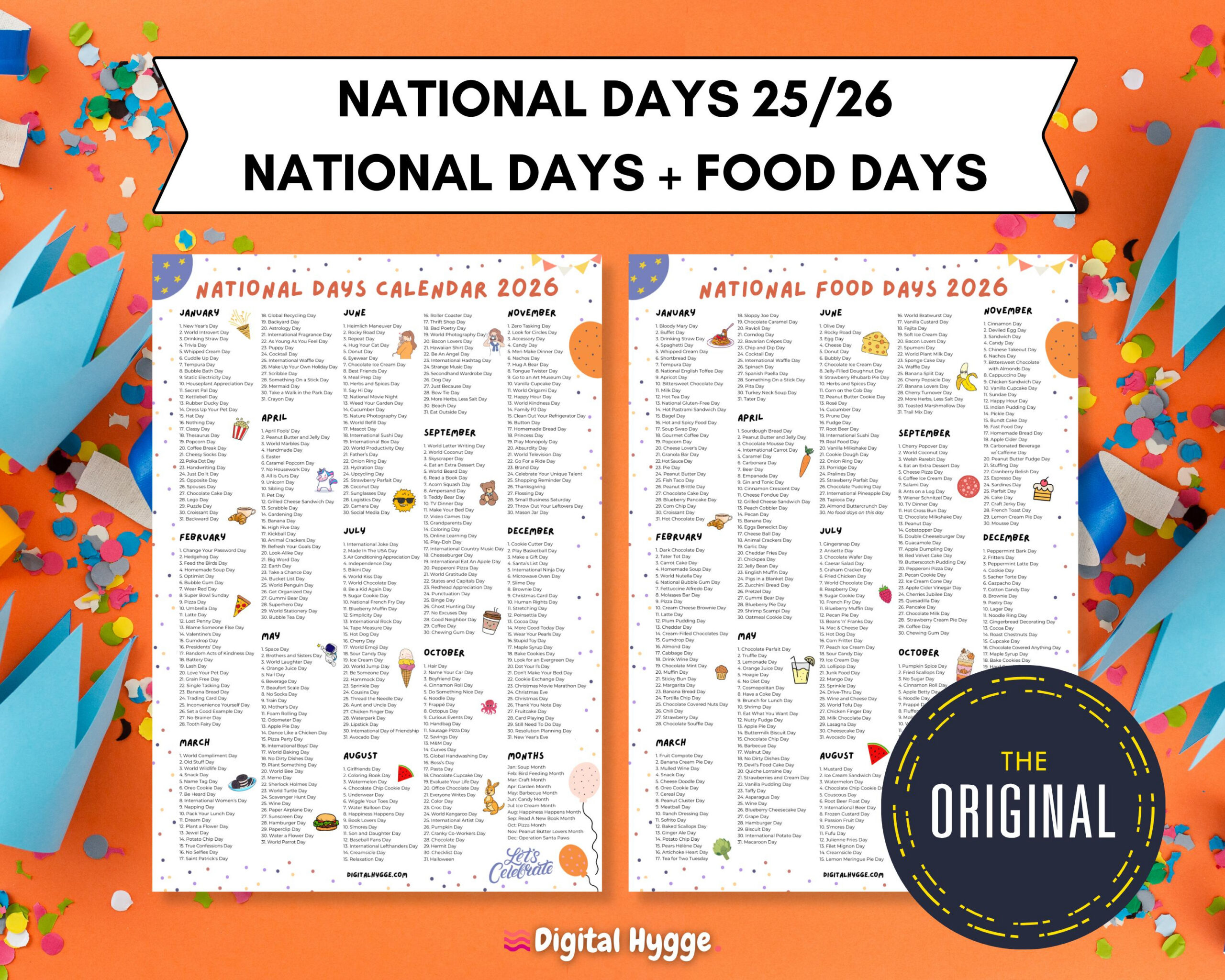 National Days + National Food Holidays 2025 &amp;amp; 2026 | Printable inside National Food Day Calendar 2026