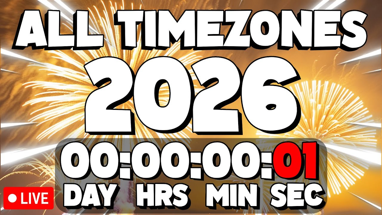 New Years 2026 Countdown All Timezones! - Live🔴 24/7 pertaining to How Many Years Until 2026?