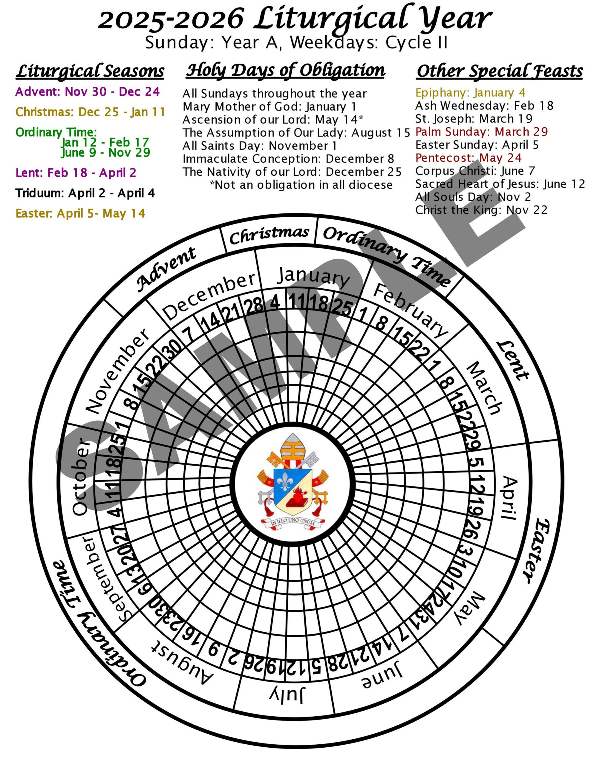 Printable 2026 Liturgical Calendar, Downloadable Catholic for Liturgical Calendar 2026 Catholic UK