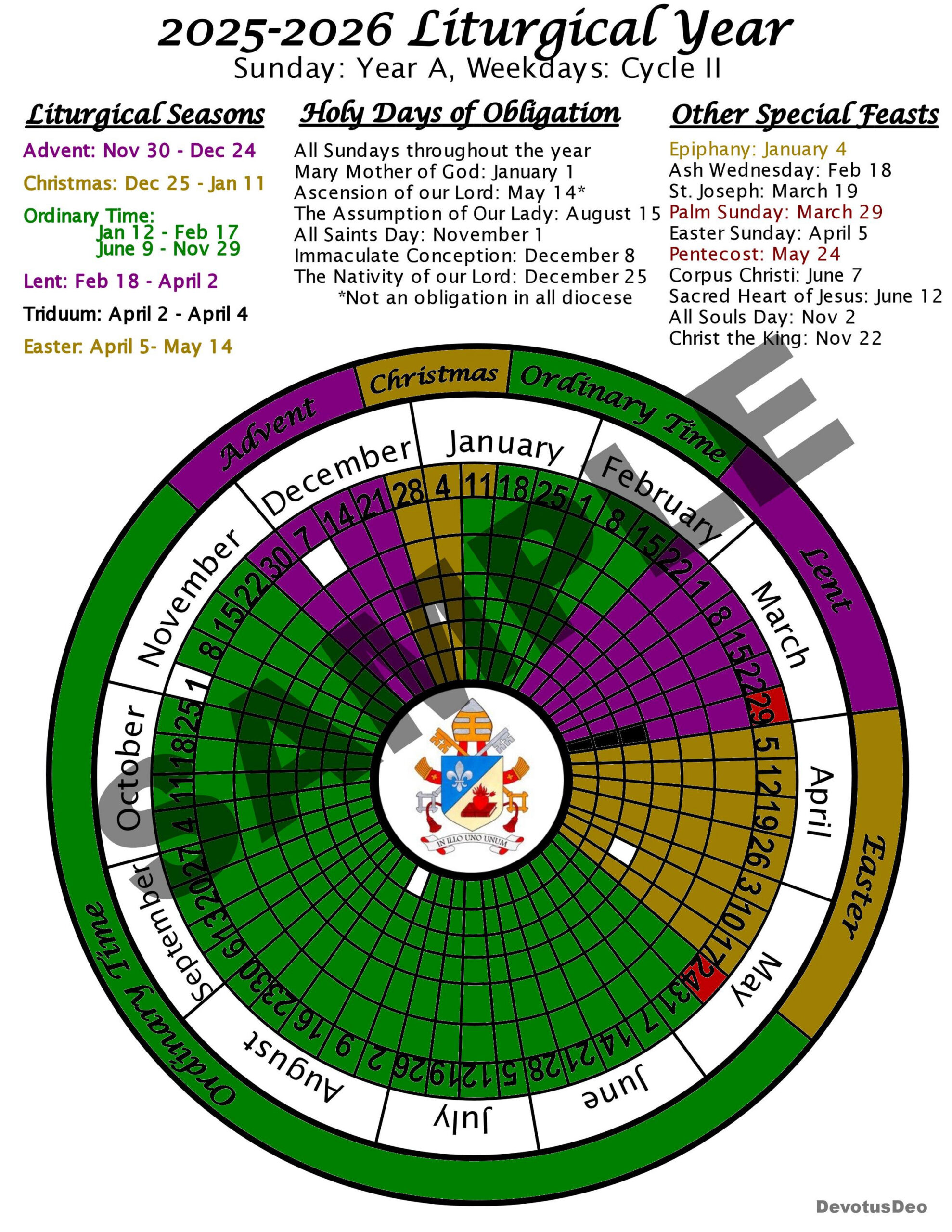 Printable 2026 Liturgical Calendar, Downloadable Catholic in Elca Liturgical Calendar 2026