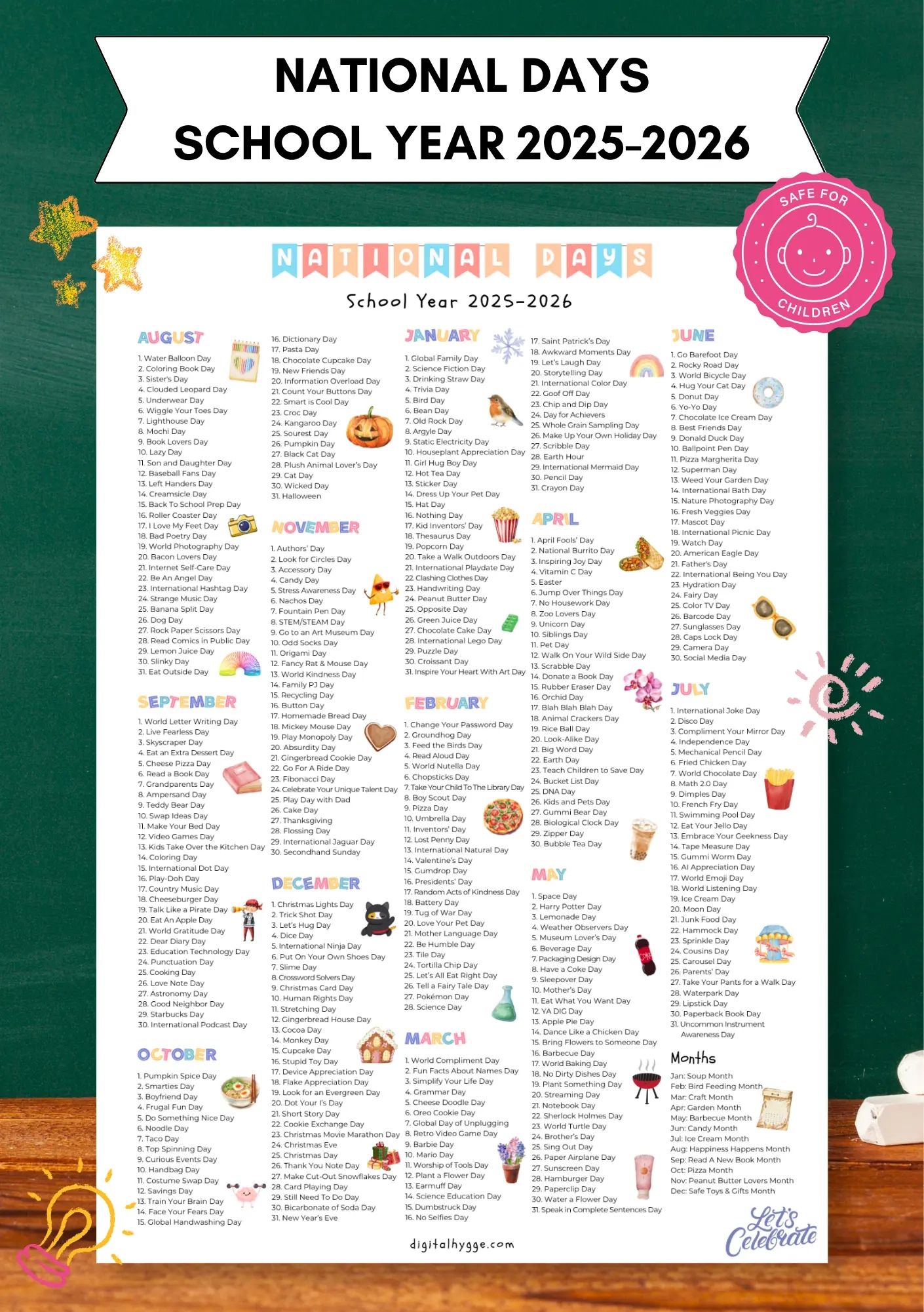 Shop - Digital Hygge throughout National Day Calendar 2026 Printable Free