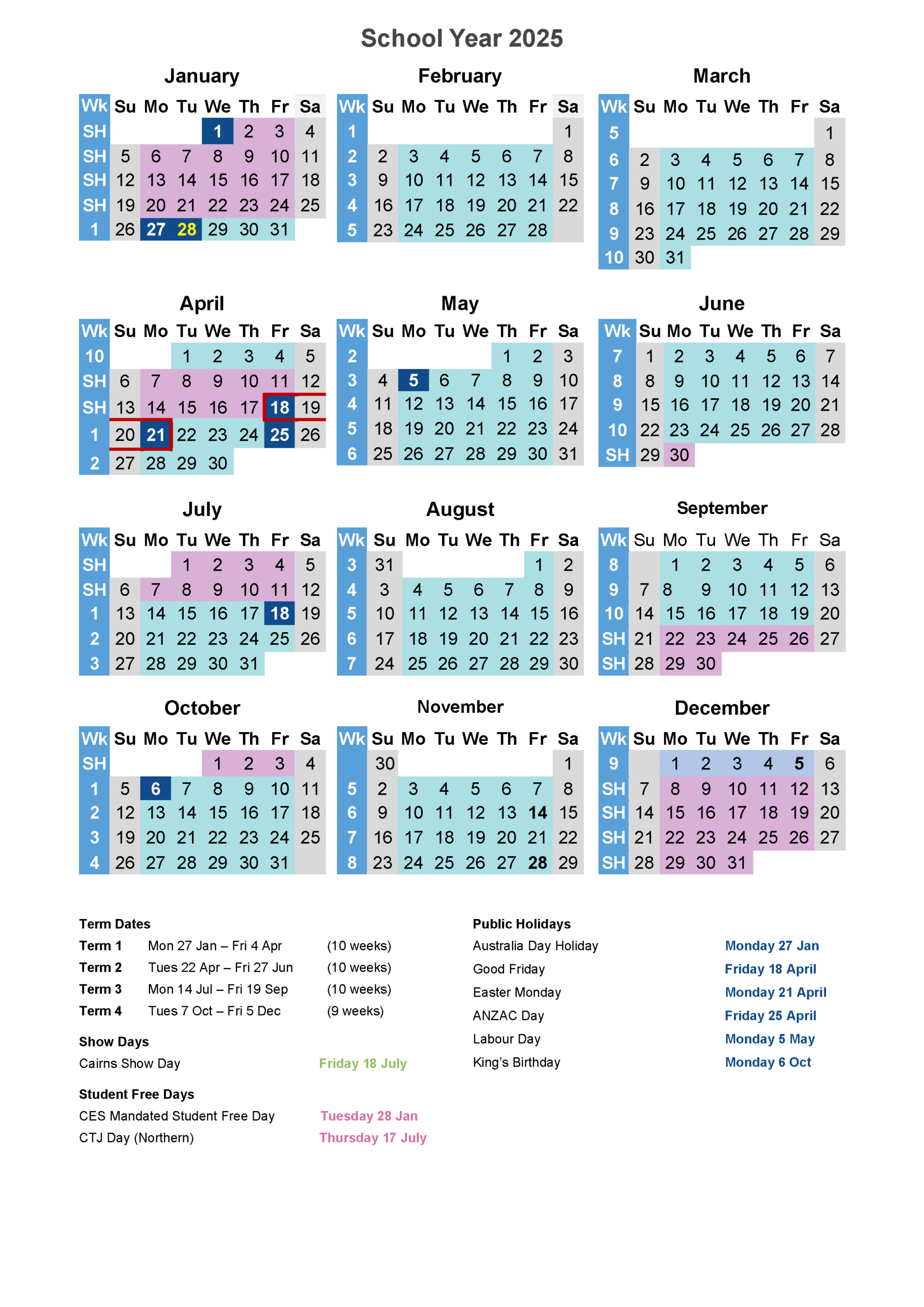Term Calendar | St Michael'S School Gordonvale inside 2026 Catholic School Calendar Qld